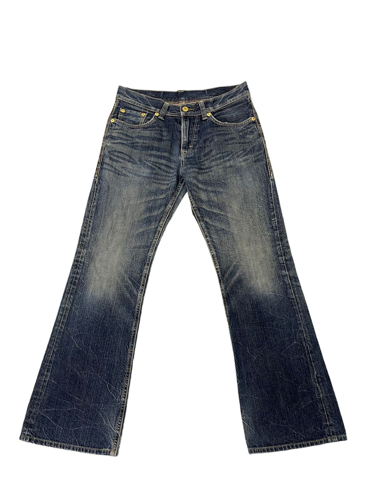 Japanese Brand Flare Jeans Denim Craft Acid Wash Boot Cut Denim 4🟦7 Size US 32 / EU 48 - 10 Thumbnail