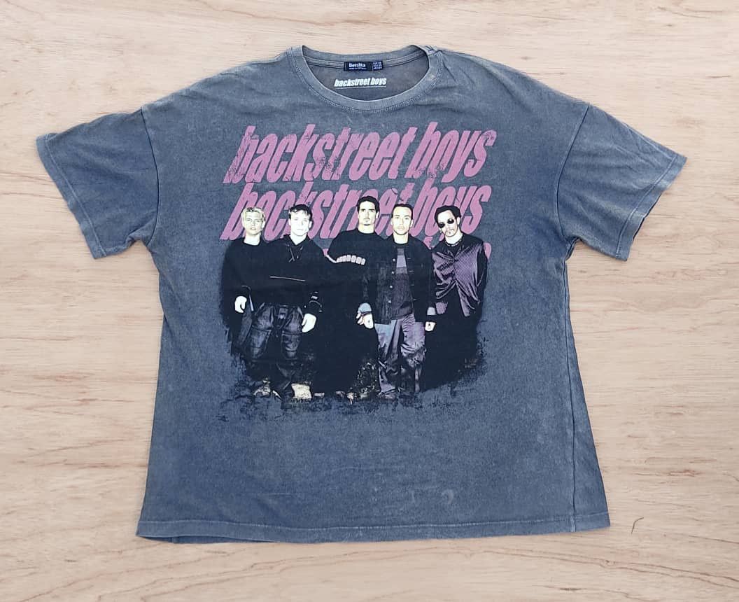 image of Band Tees Backstreet Boys Bershka A10 in Black, Men's (Size Small)