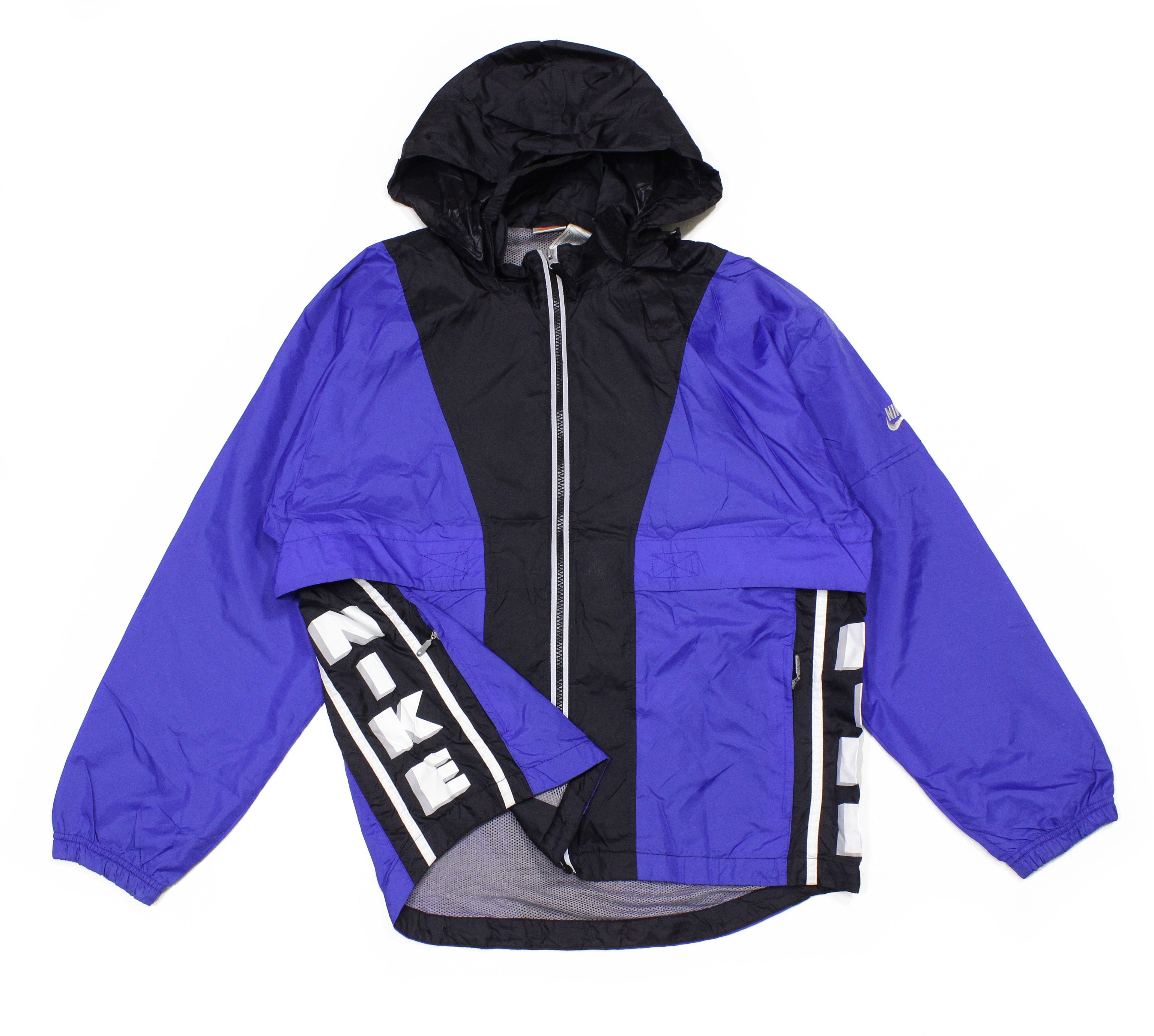 90s-00'S Nike Back Logo Nylon Jacket, Men's Size L, Vintage Nylon navy blue type Vintage Second Hand