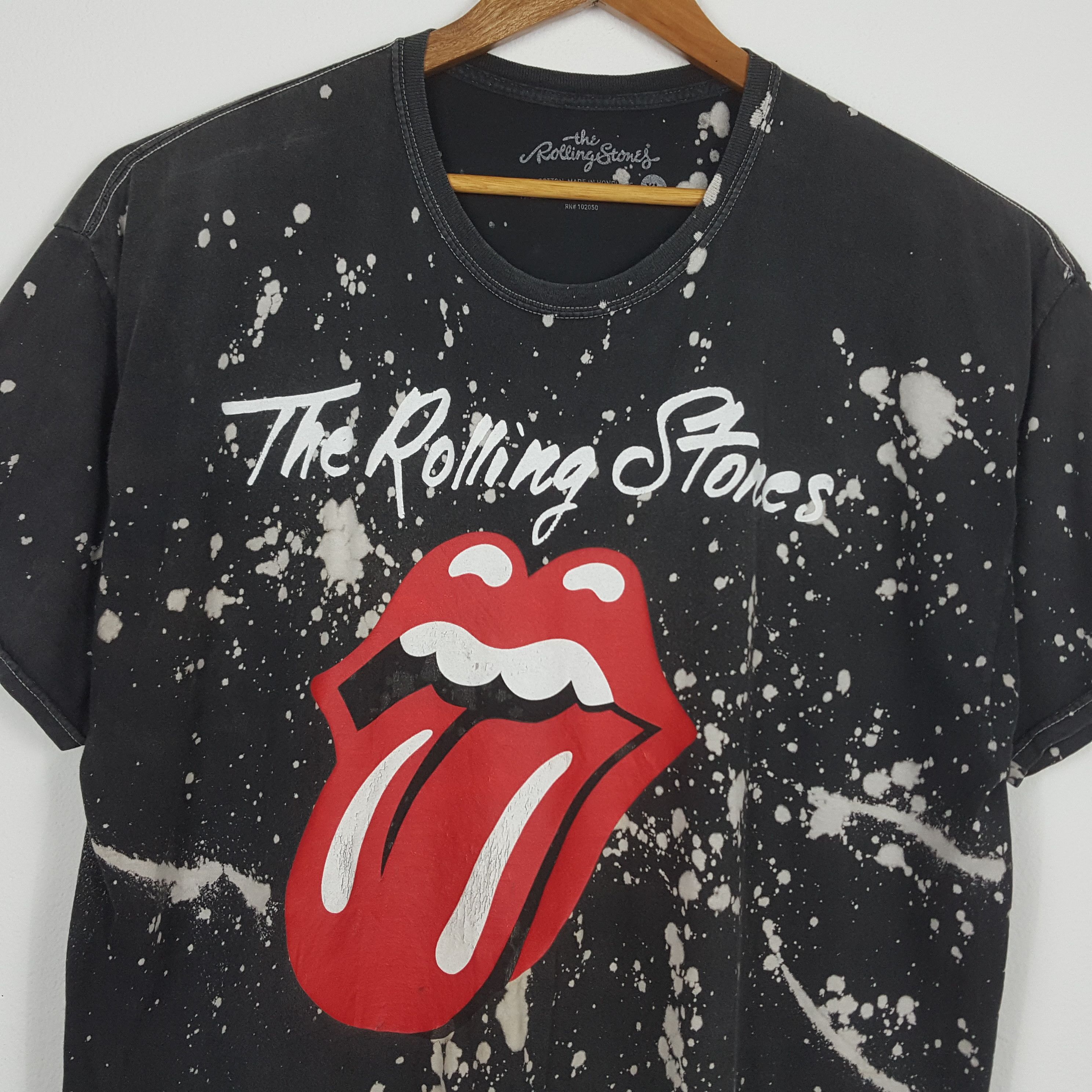 Band Tees × The Rolling Stones × Vintage Vintage THE ROLLING STONES Band Acid Wash Logo T-Shirt cp2 Size US XL / EU 56 / 4 - 4 Thumbnail