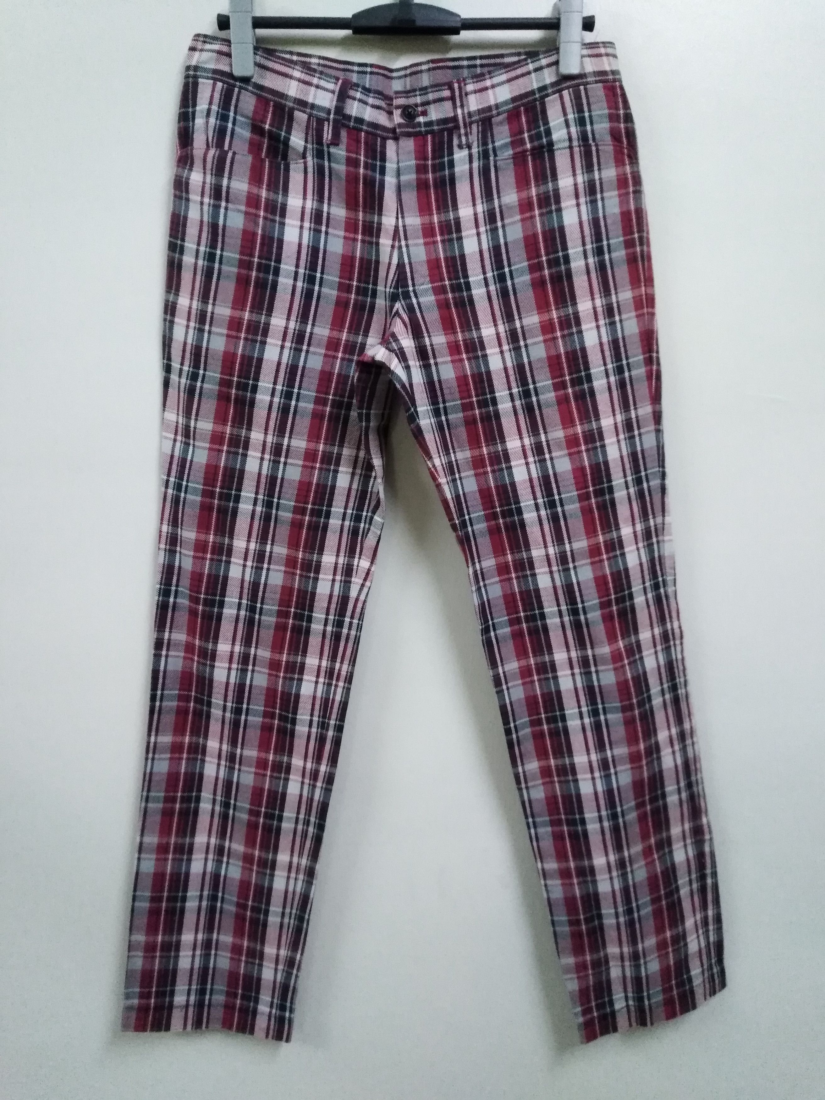 ABAHOUSE Japanese Abahouse Tartan Red Black Jeans Size US 32 / EU 48 - 1 Thumbnail