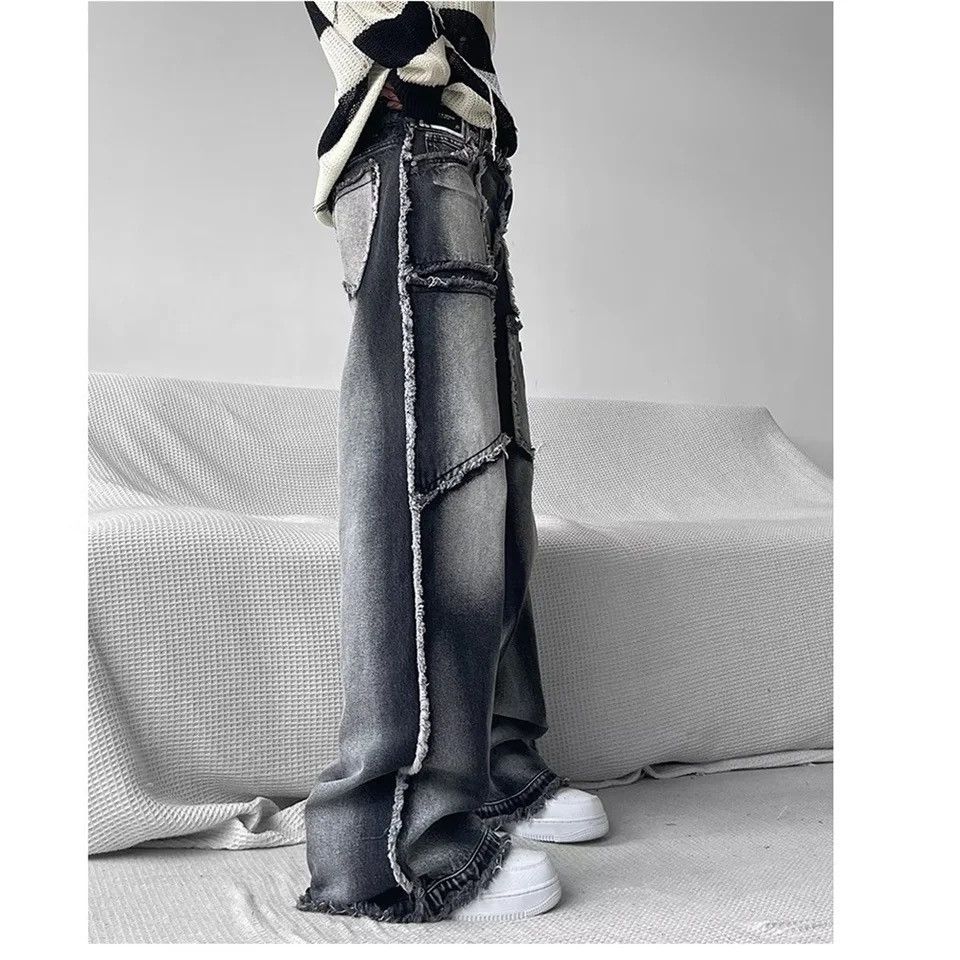 Black Grey Gothic Baggy Jeans Men Women