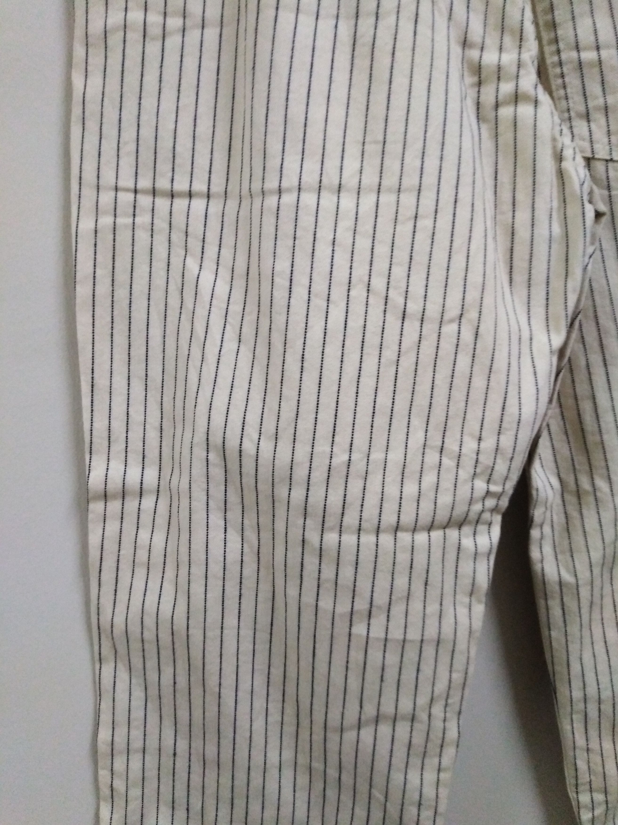 Sugar Cane Wabash Hickory Stripe Denim Suspender Button Cropped Size US 31 - 14 Thumbnail