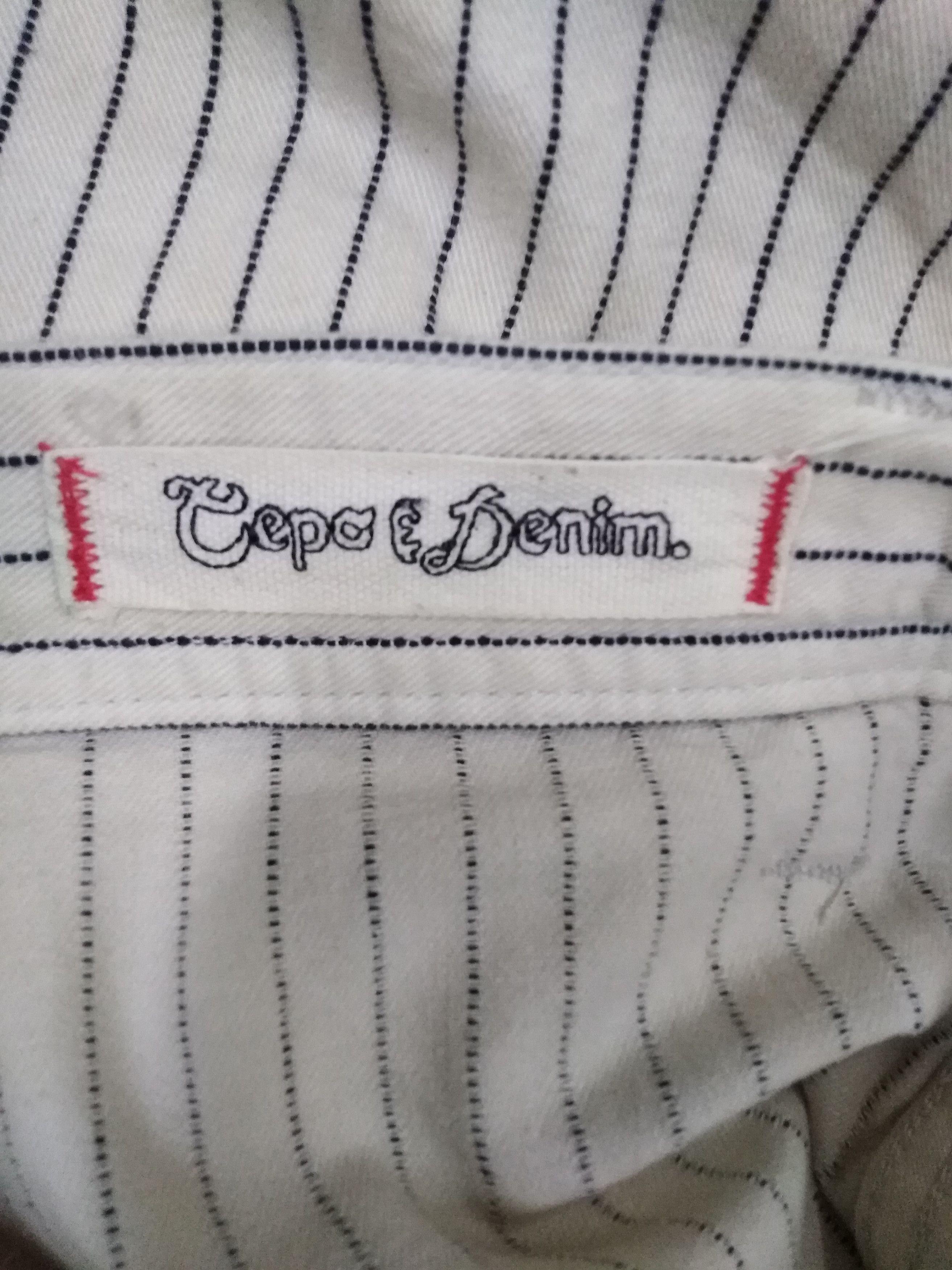Sugar Cane Wabash Hickory Stripe Denim Suspender Button Cropped Size US 31 - 16 Thumbnail