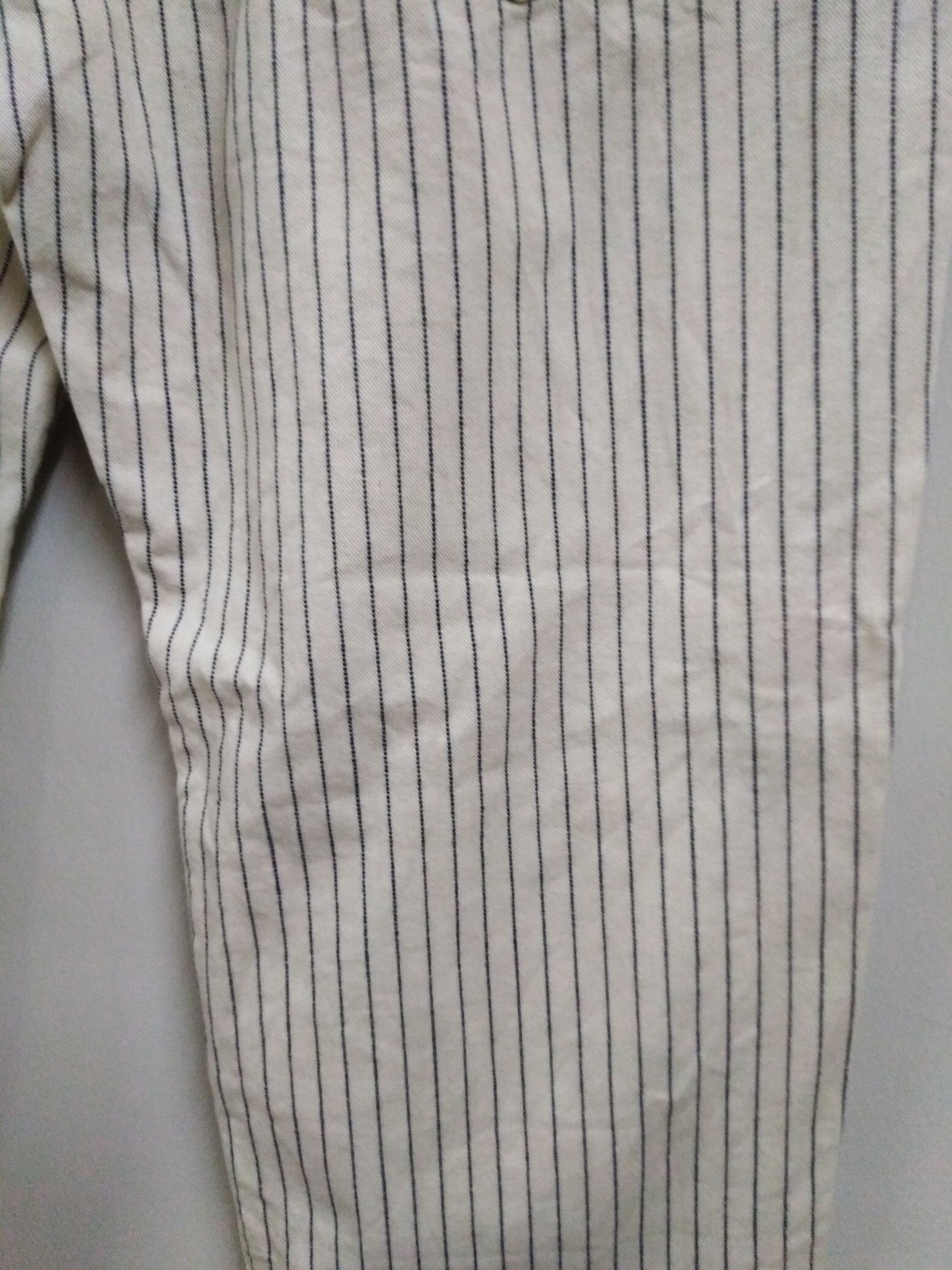 Sugar Cane Wabash Hickory Stripe Denim Suspender Button Cropped Size US 31 - 12 Thumbnail