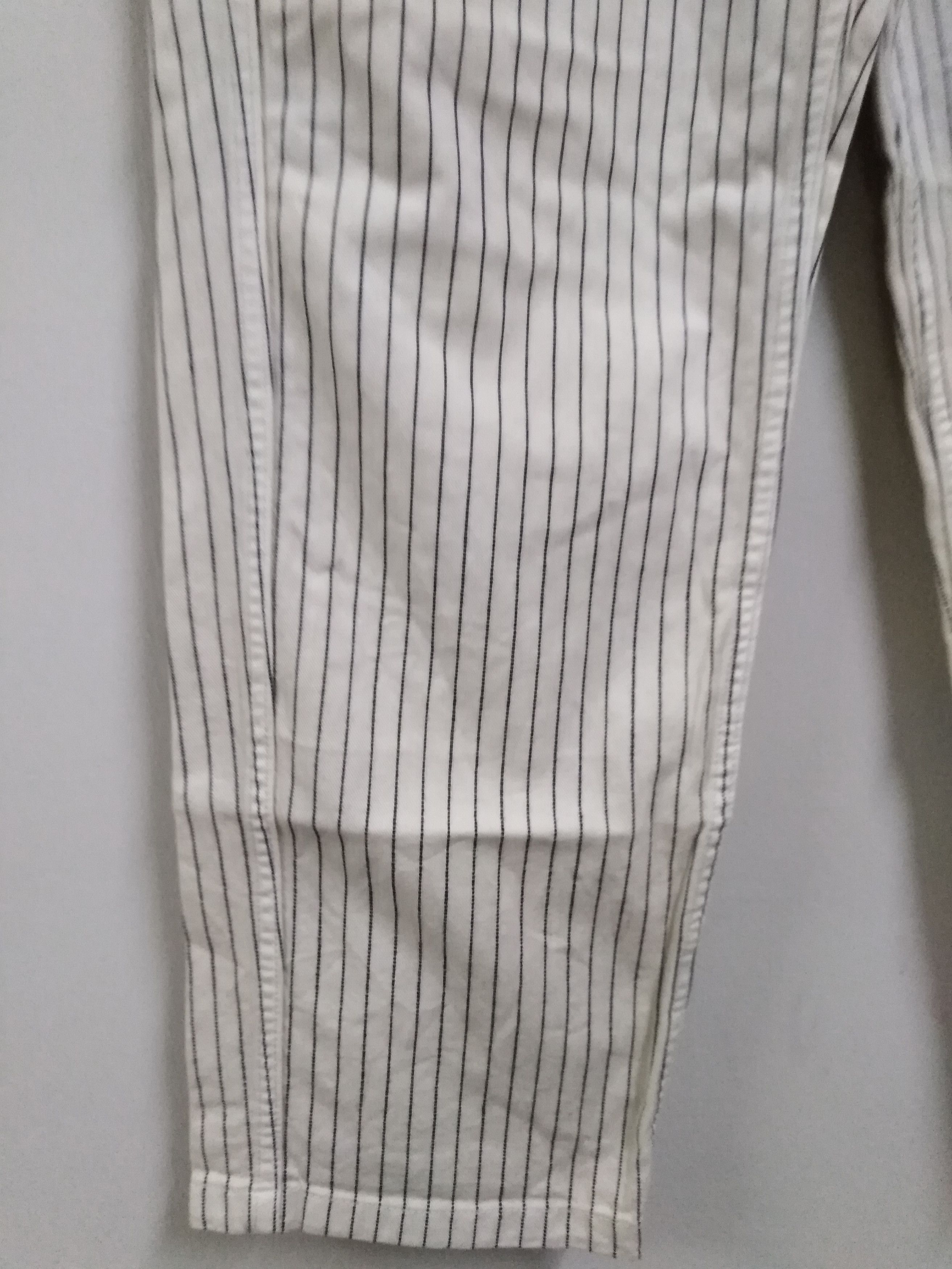 Sugar Cane Wabash Hickory Stripe Denim Suspender Button Cropped Size US 31 - 9 Thumbnail