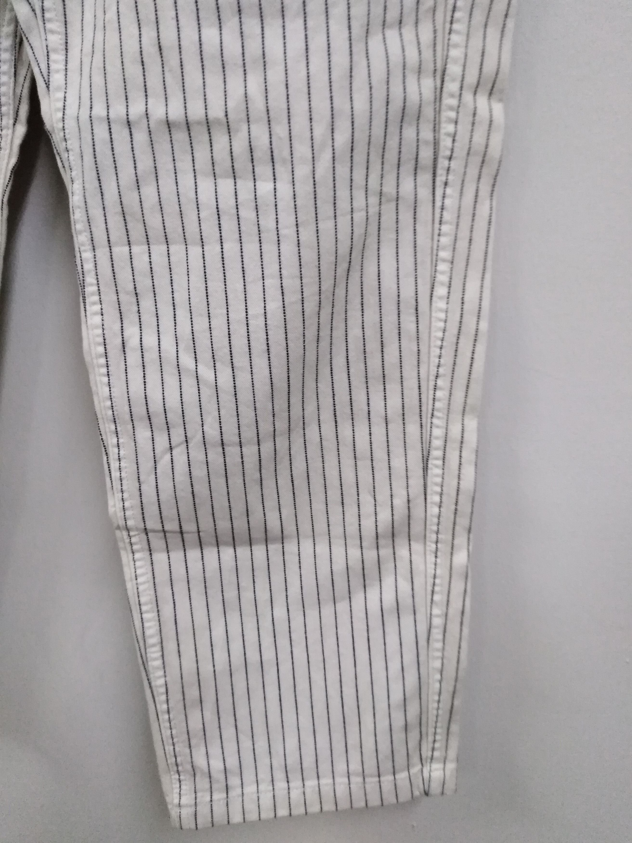 Sugar Cane Wabash Hickory Stripe Denim Suspender Button Cropped Size US 31 - 7 Thumbnail