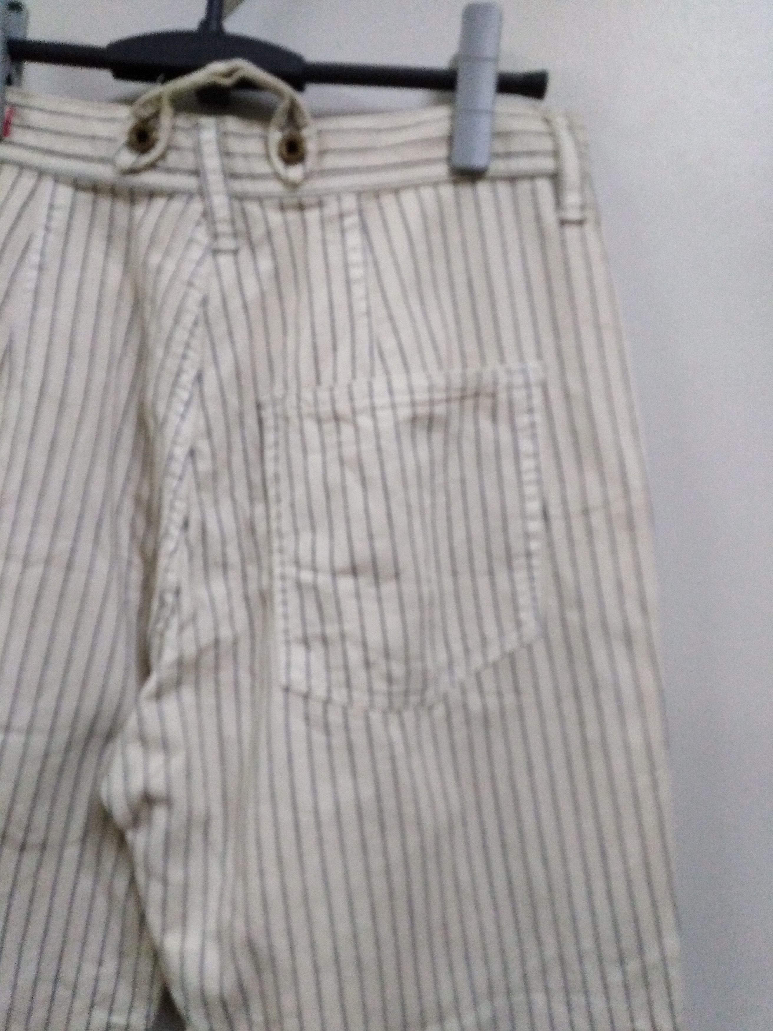 Sugar Cane Wabash Hickory Stripe Denim Suspender Button Cropped Size US 31 - 10 Thumbnail