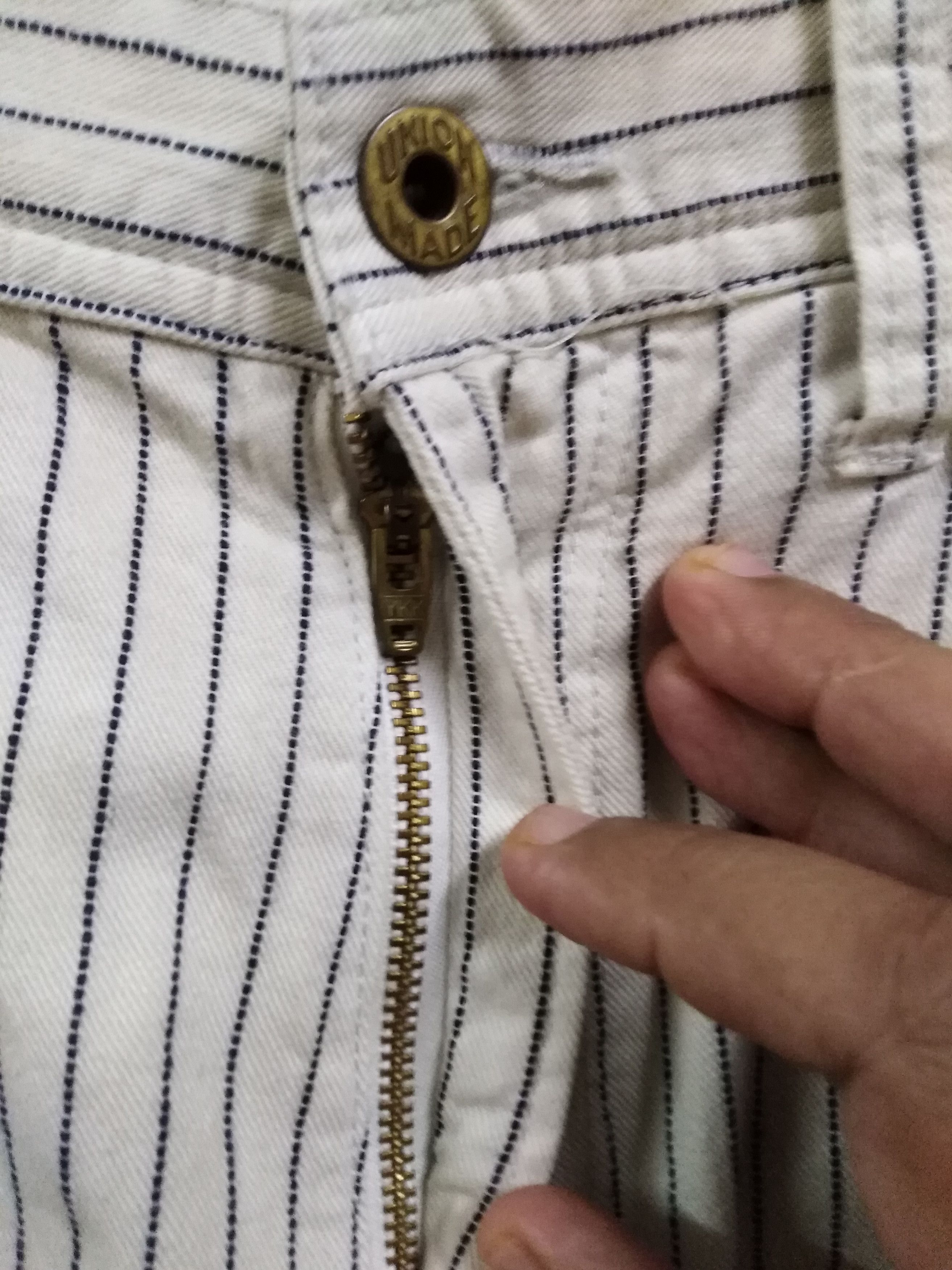 Sugar Cane Wabash Hickory Stripe Denim Suspender Button Cropped Size US 31 - 5 Thumbnail