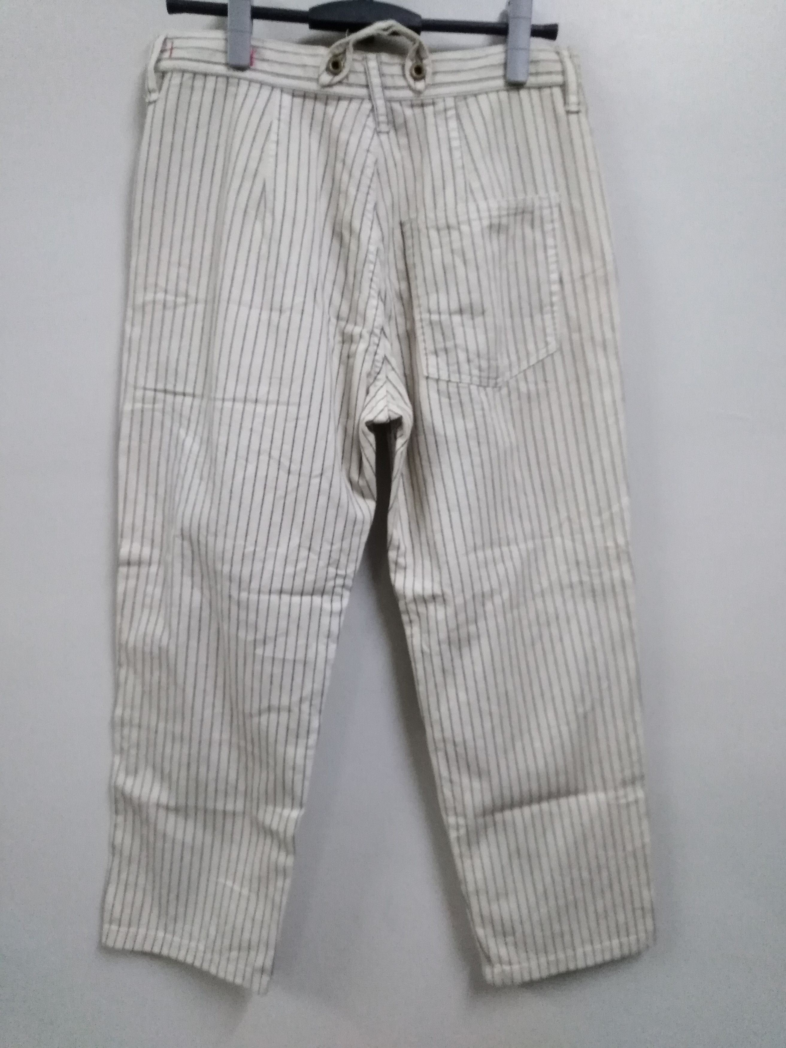 Sugar Cane Wabash Hickory Stripe Denim Suspender Button Cropped Size US 31 - 2 Thumbnail