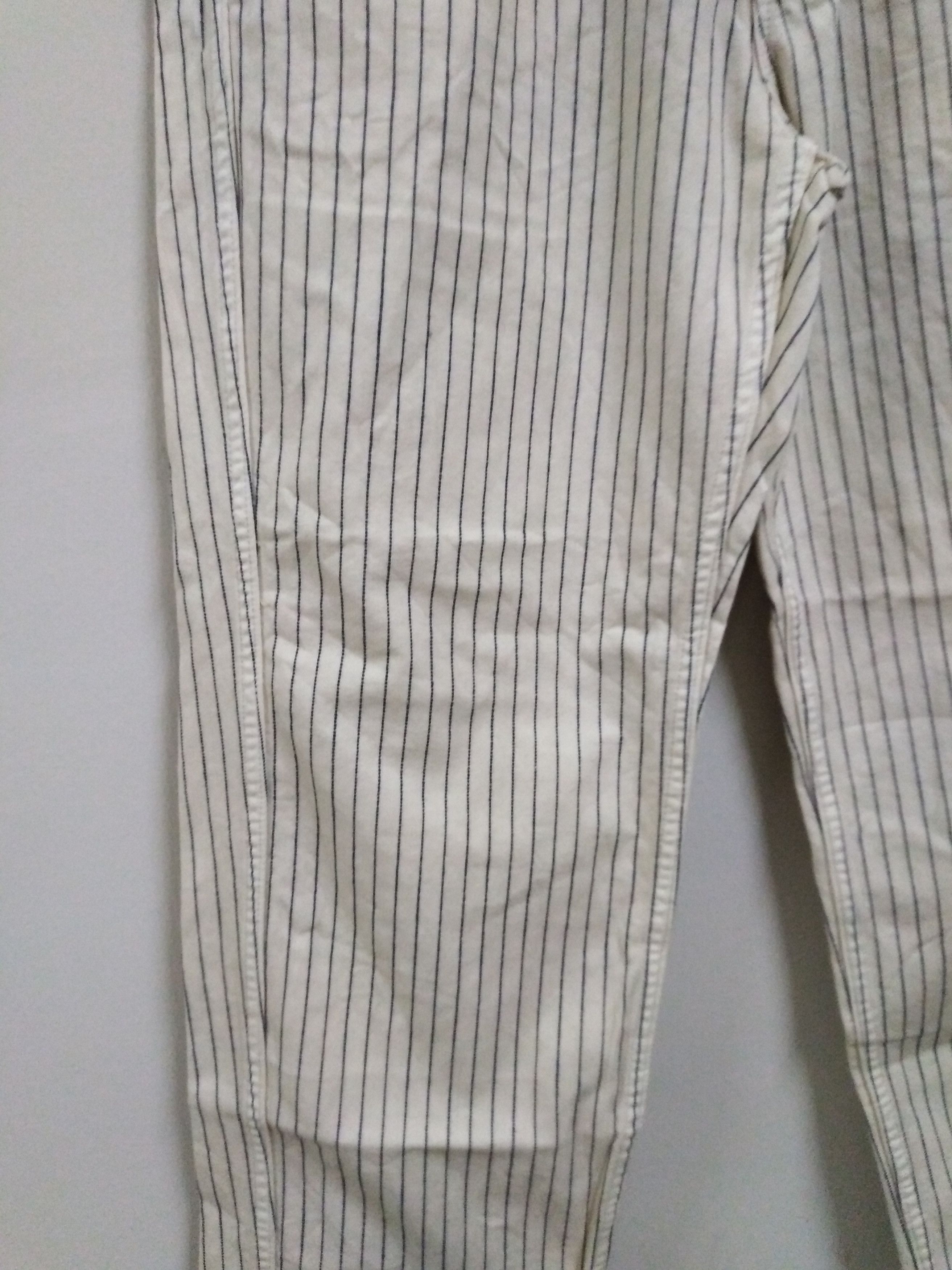 Sugar Cane Wabash Hickory Stripe Denim Suspender Button Cropped Size US 31 - 8 Thumbnail