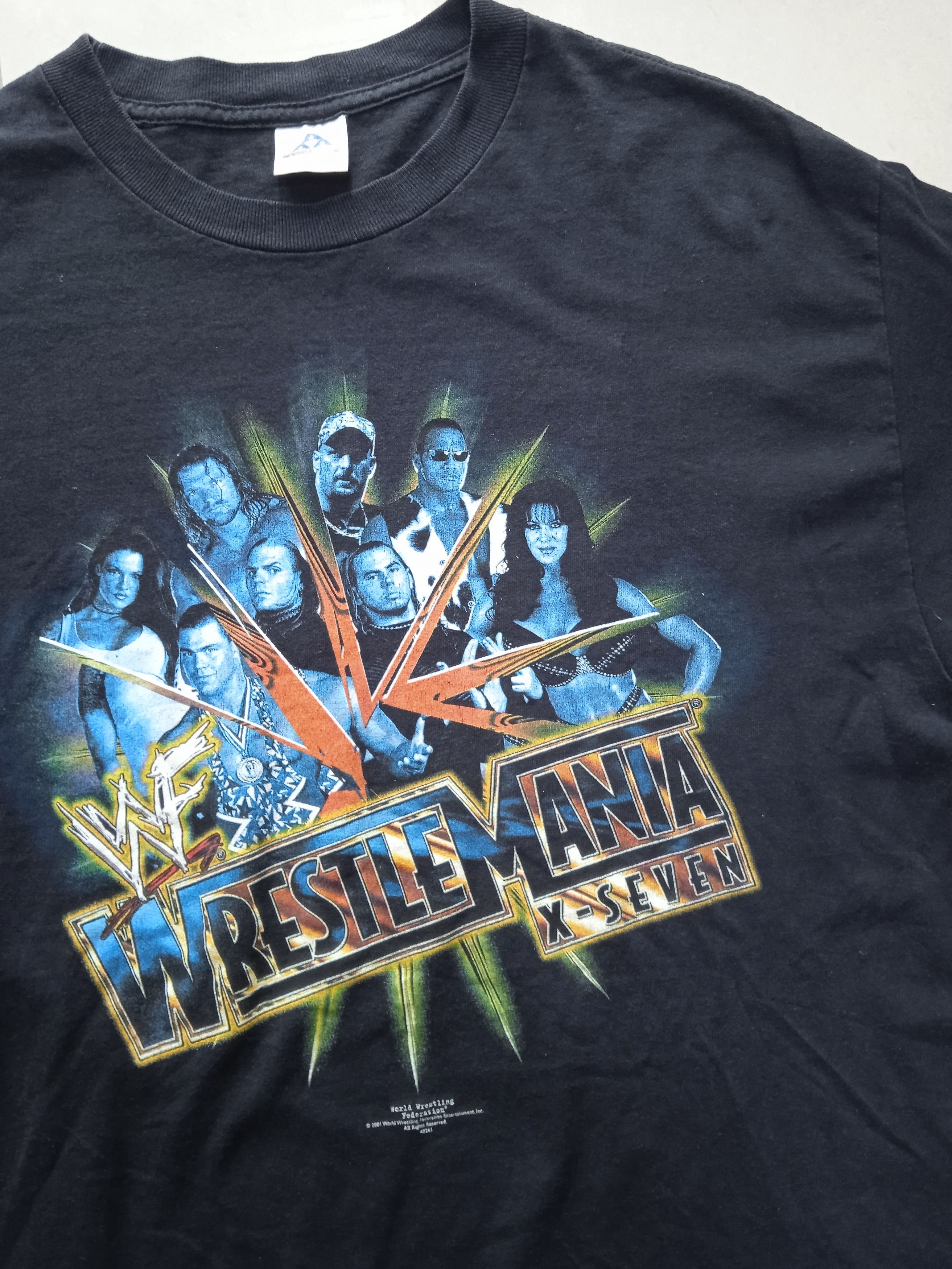 WWF Vintage 00s WWF Wrestlemania X7 PPV T-Shirt Y2K Size US L / EU 52-54 / 3 - 3 Thumbnail