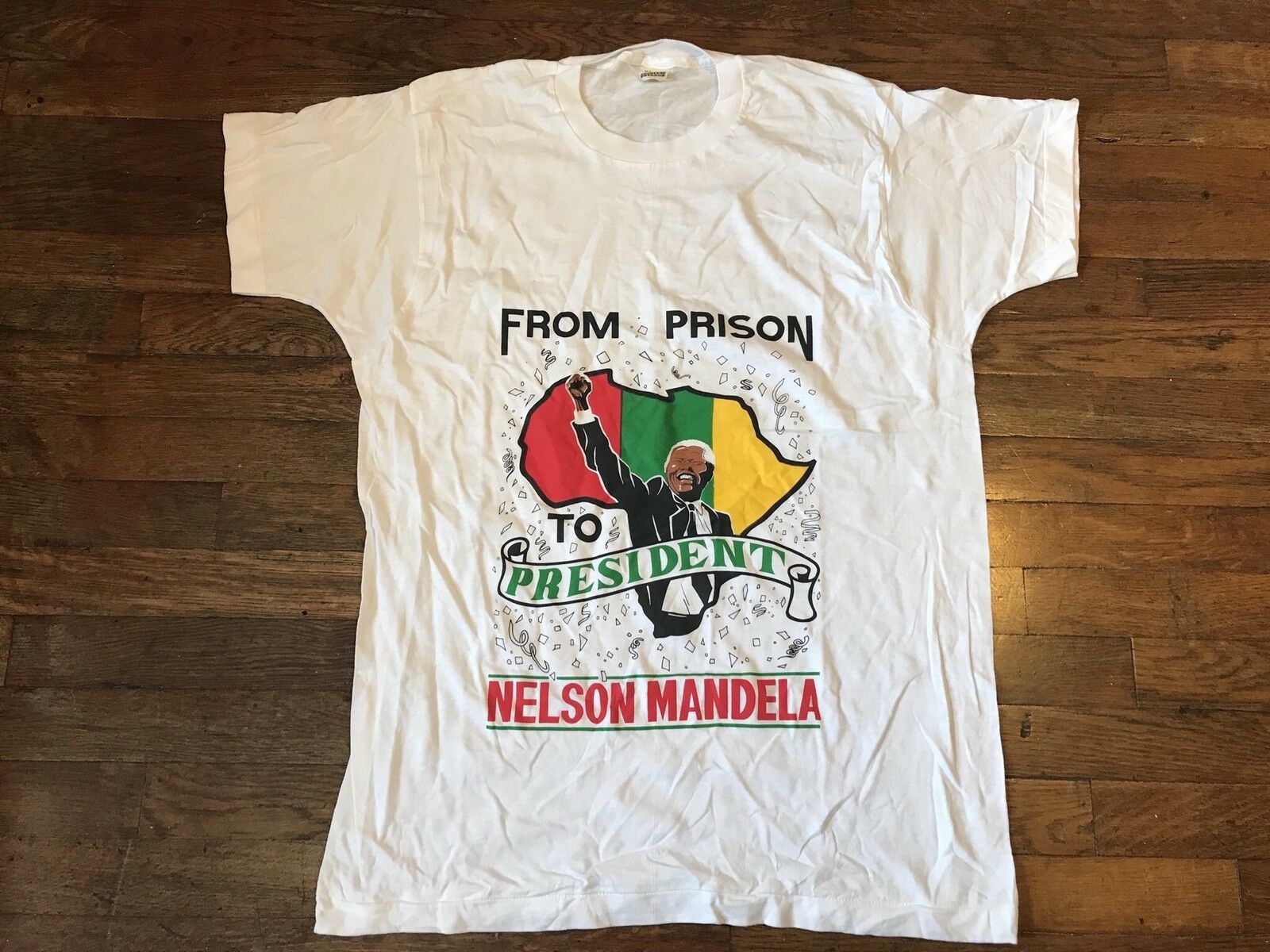 Image of Vintage Nelson Mandela in White, Men's (Size XL)