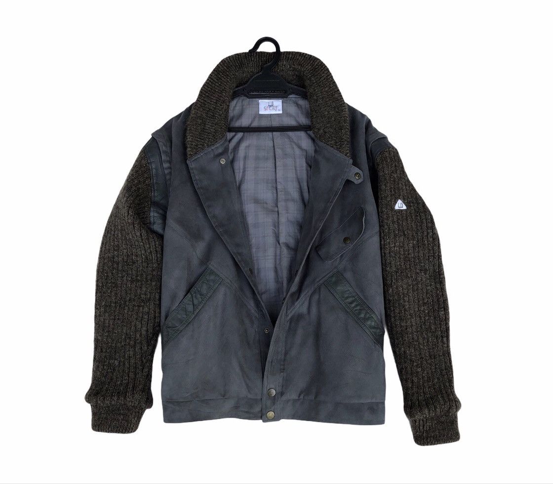 Vintage 90s Dunhill Sport Bombers Jacket Knitted Arms Leather Parts Size US M / EU 48-50 / 2 - 10 Thumbnail