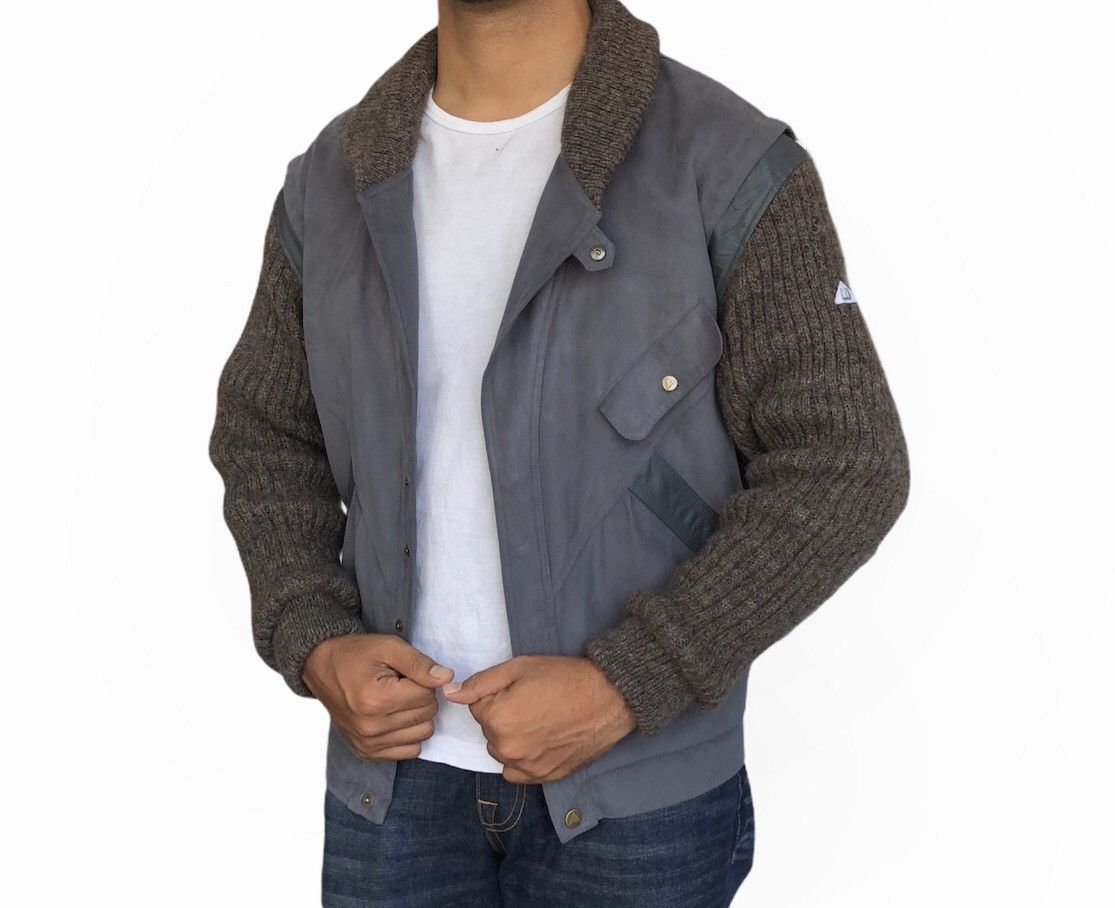 Vintage 90s Dunhill Sport Bombers Jacket Knitted Arms Leather Parts Size US M / EU 48-50 / 2 - 4 Thumbnail