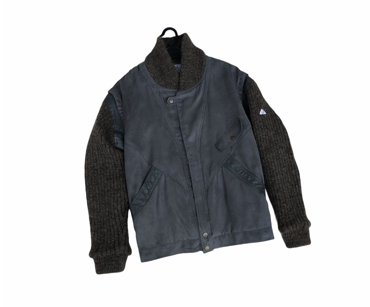 Vintage 90s Dunhill Sport Bombers Jacket Knitted Arms Leather Parts Size US M / EU 48-50 / 2 - 9 Thumbnail