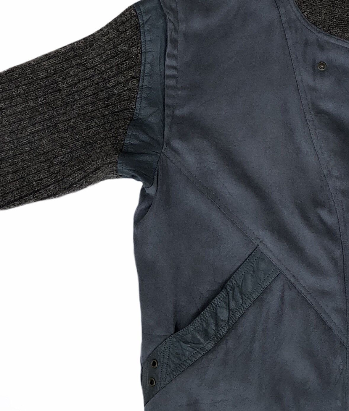Vintage 90s Dunhill Sport Bombers Jacket Knitted Arms Leather Parts Size US M / EU 48-50 / 2 - 13 Thumbnail