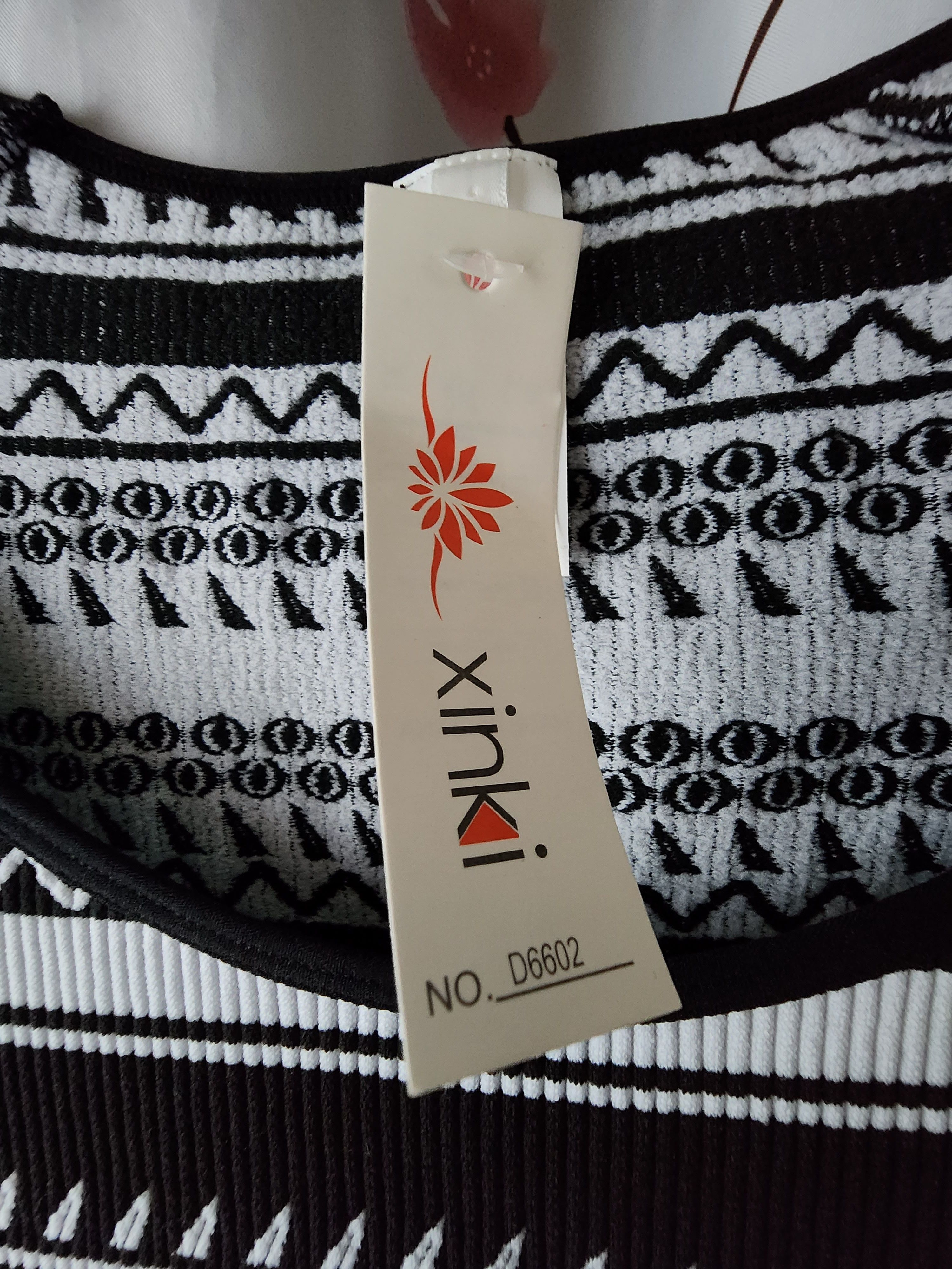 Other Xinki No D6603 Black White Pattern Dress Stretchy One Size Size ONE SIZE - 4 Thumbnail