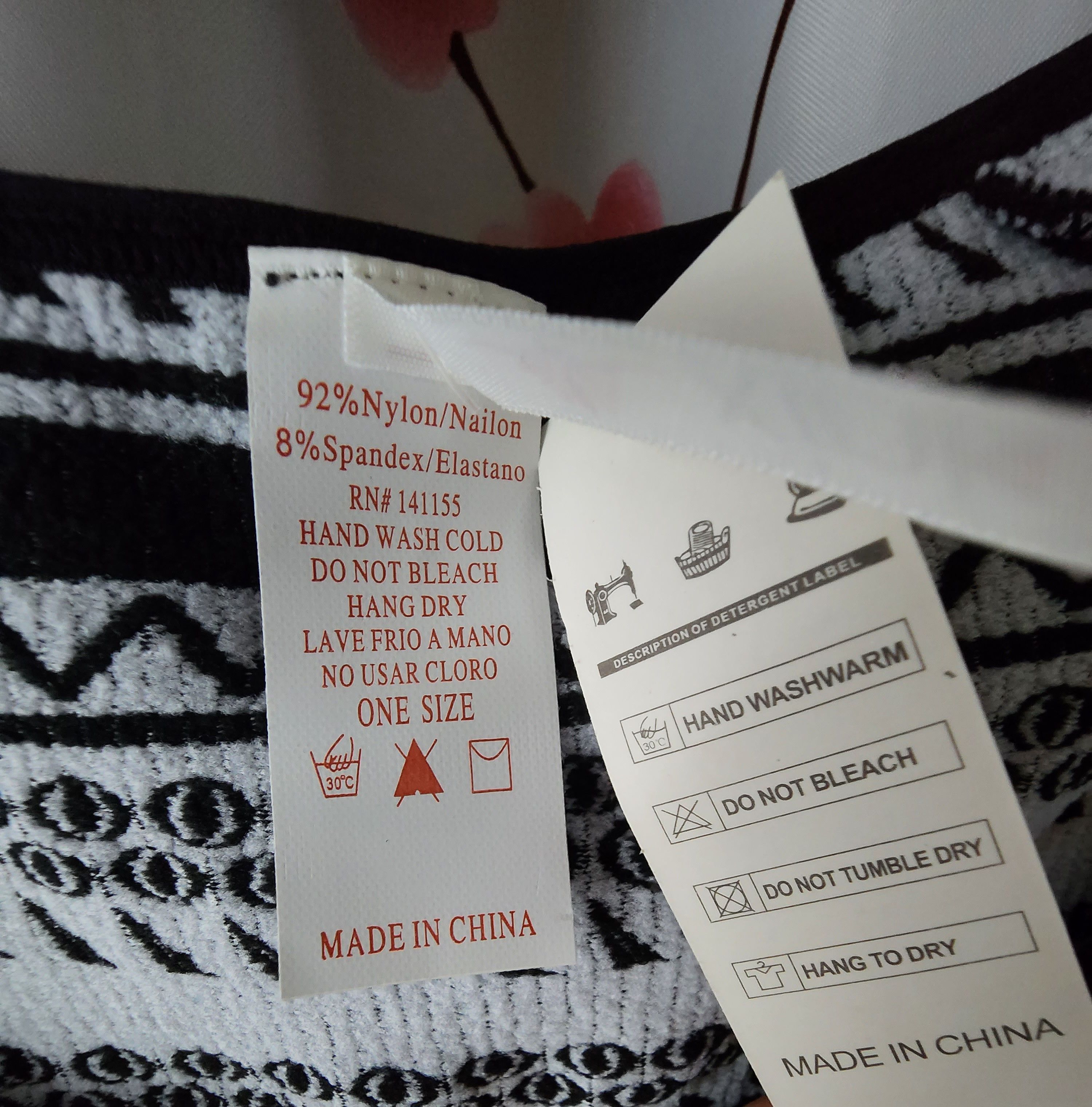 Other Xinki No D6603 Black White Pattern Dress Stretchy One Size Size ONE SIZE - 3 Thumbnail