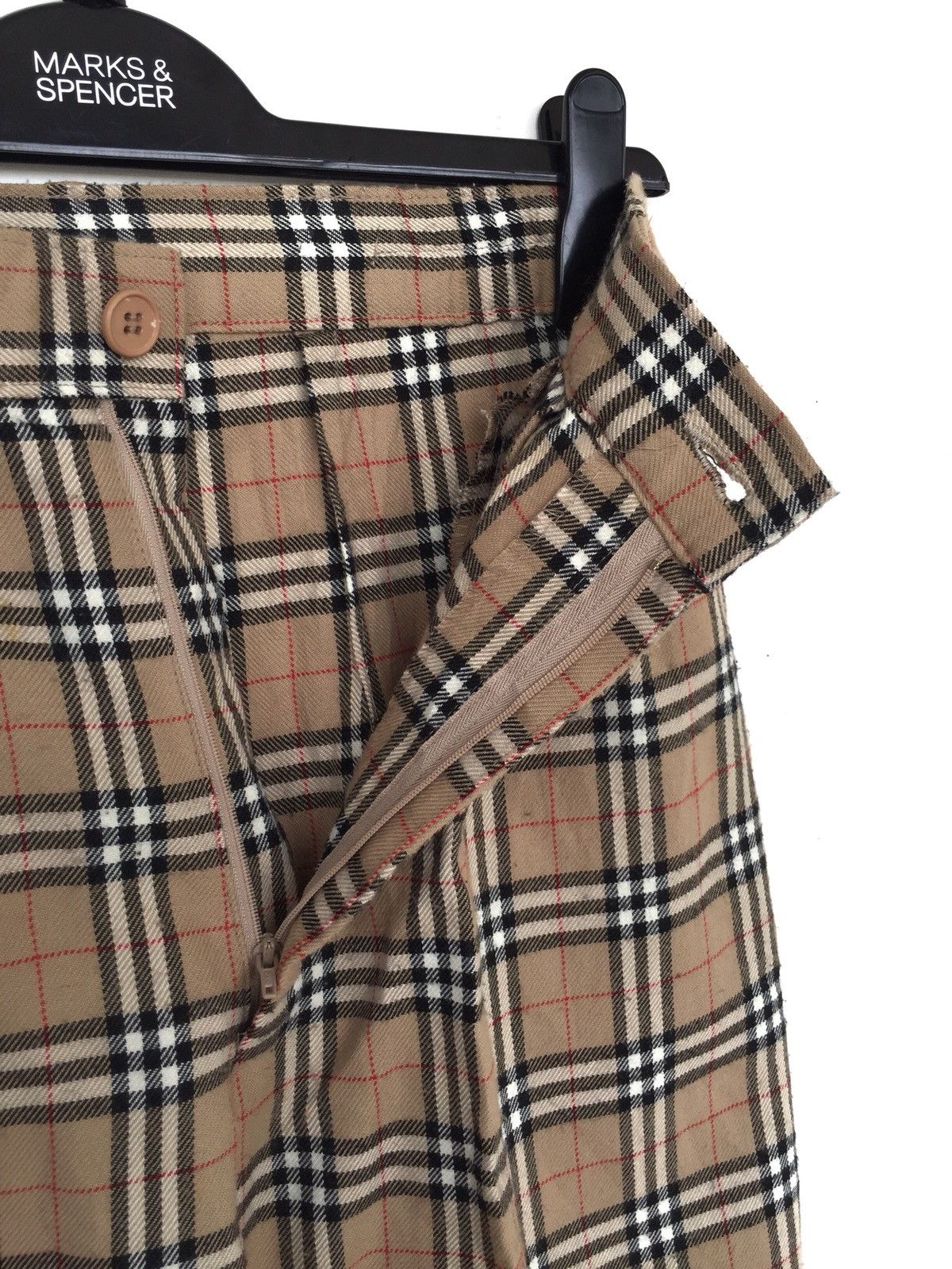 Handmade 🇯🇵 Made Nova Check Burberry Like Gabardine 🎈Pants Size US 26 / EU 42 - 9 Thumbnail