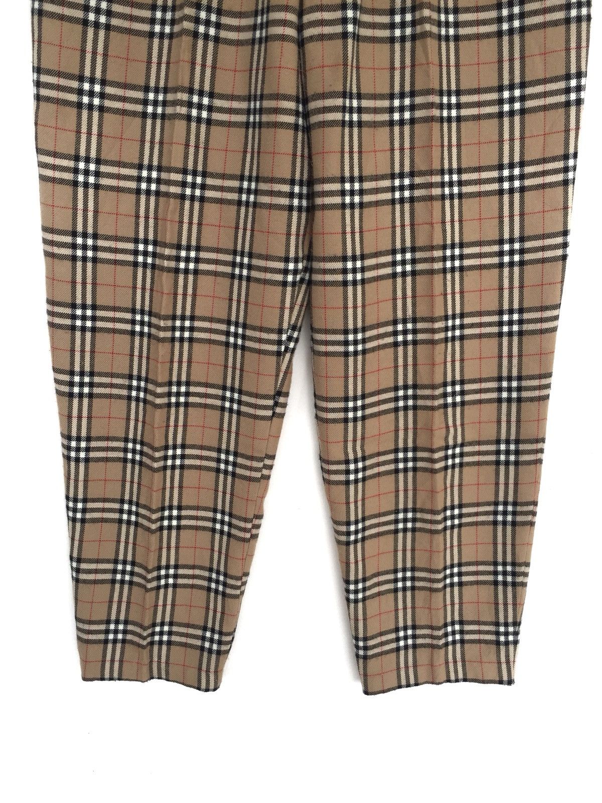 Handmade 🇯🇵 Made Nova Check Burberry Like Gabardine 🎈Pants Size US 26 / EU 42 - 5 Thumbnail