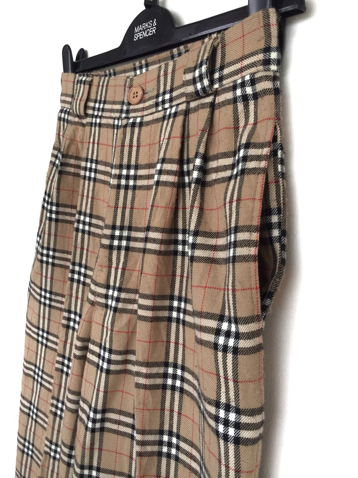 Handmade 🇯🇵 Made Nova Check Burberry Like Gabardine 🎈Pants Size US 26 / EU 42 - 6 Thumbnail