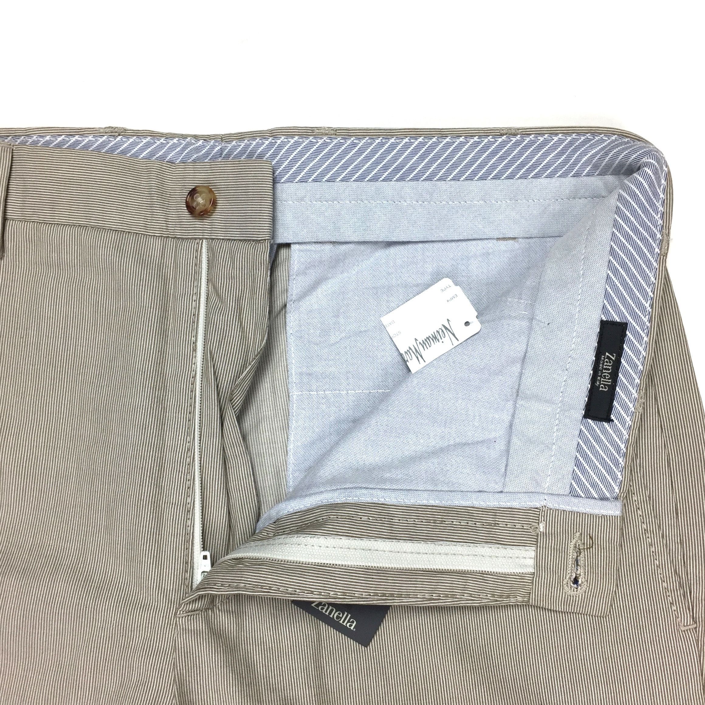Zanella Brown & White Striped Pants NWT Size US 32 / EU 48 - 4 Thumbnail