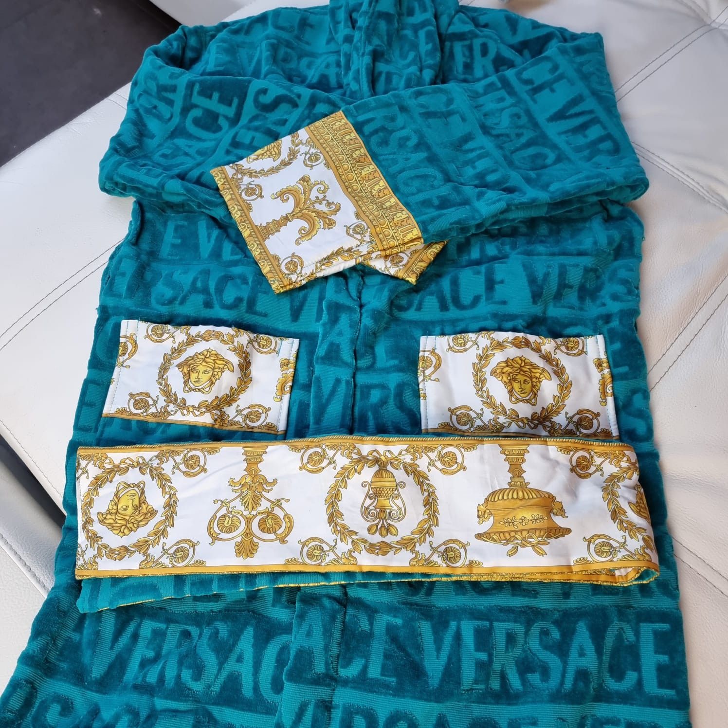 Versace Versace Barocco Print Blue Bathrobe New Size US S / EU 44-46 / 1 - 2 Thumbnail