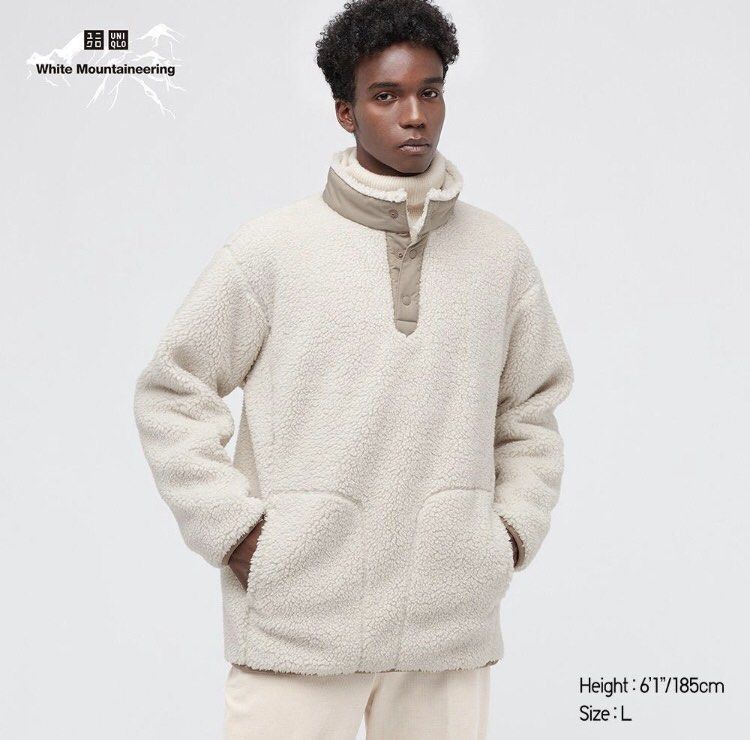 White Mountaineering White Mountaineering Uniqlo Deep Pile Fleece Pullover Jacket Size US L / EU 52-54 / 3 - 1 Thumbnail