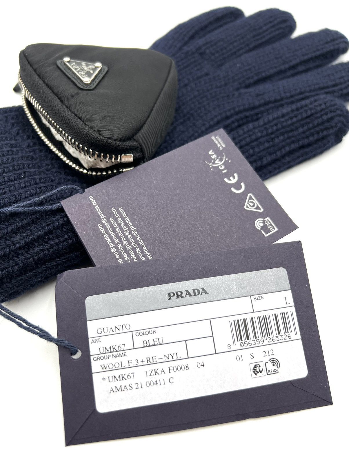 Prada Prada Logo Pocket Knitted Gloves Size ONE SIZE - 3 Thumbnail