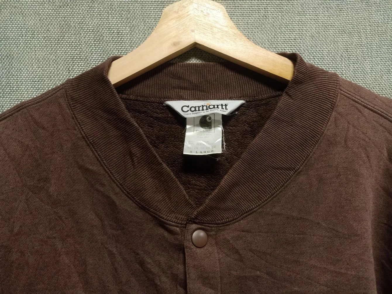 Carhartt vintage sweatshirt carhartt button up distressed Size US XL / EU 56 / 4 - 2 Thumbnail