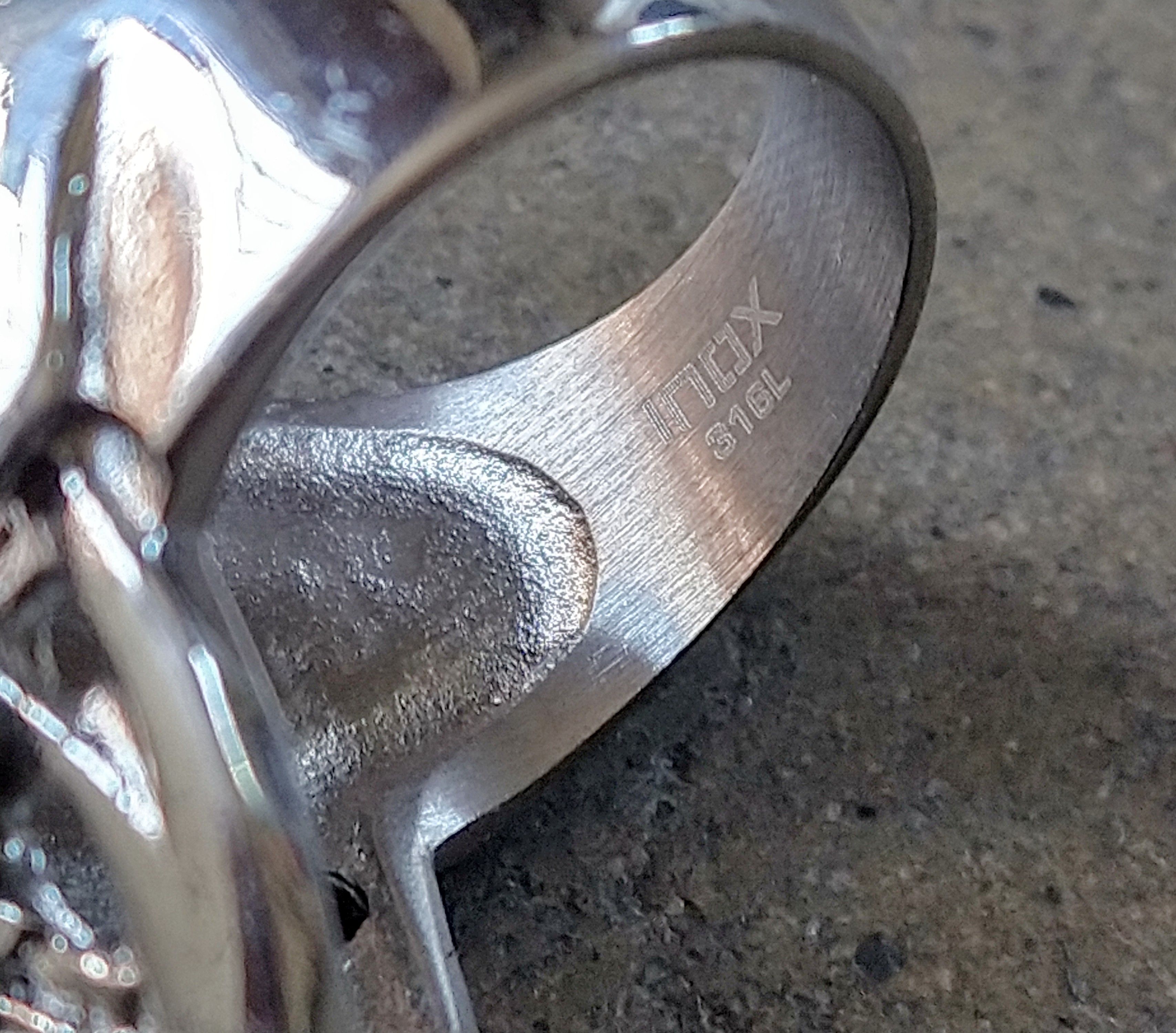 Jewelry Skull Ring 316L Stainless Steel Size 10 Biker Punk 19.6g Size ONE SIZE - 9 Thumbnail
