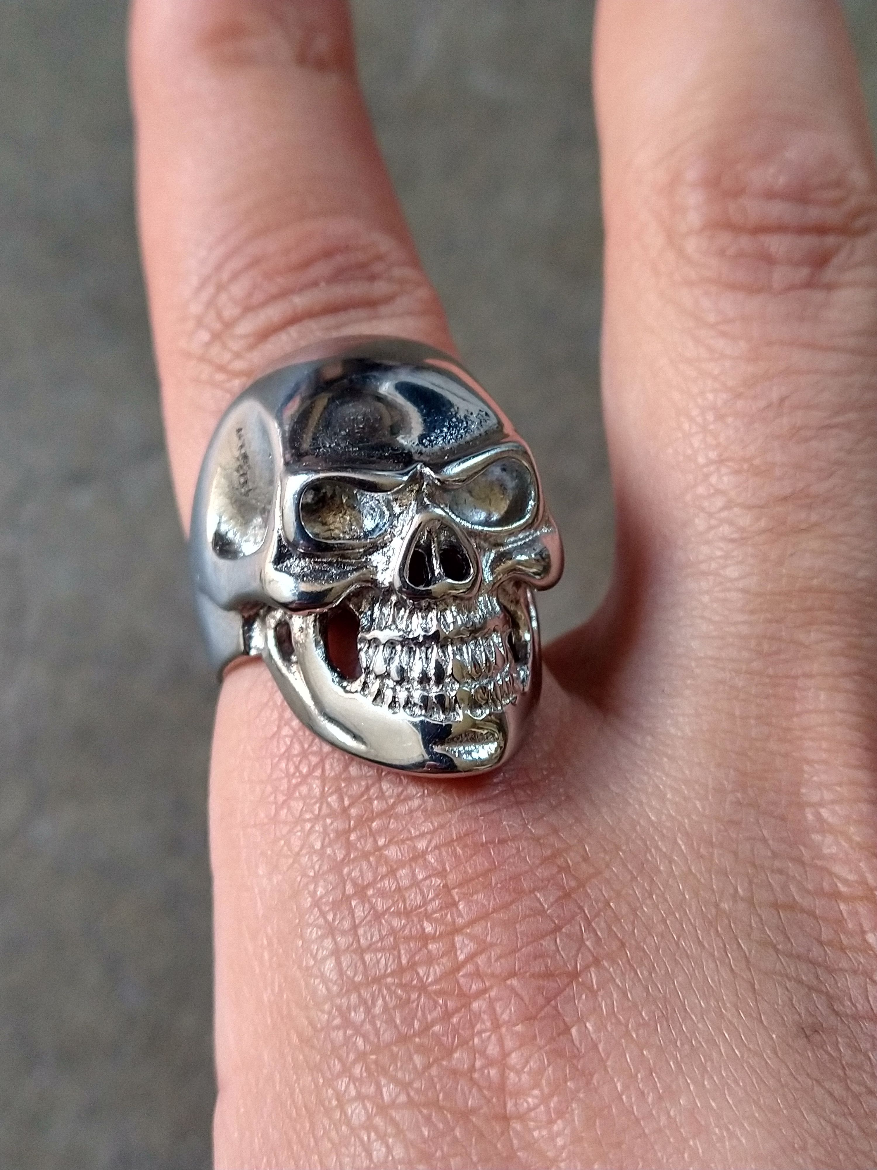 Jewelry Skull Ring 316L Stainless Steel Size 10 Biker Punk 19.6g Size ONE SIZE - 10 Thumbnail