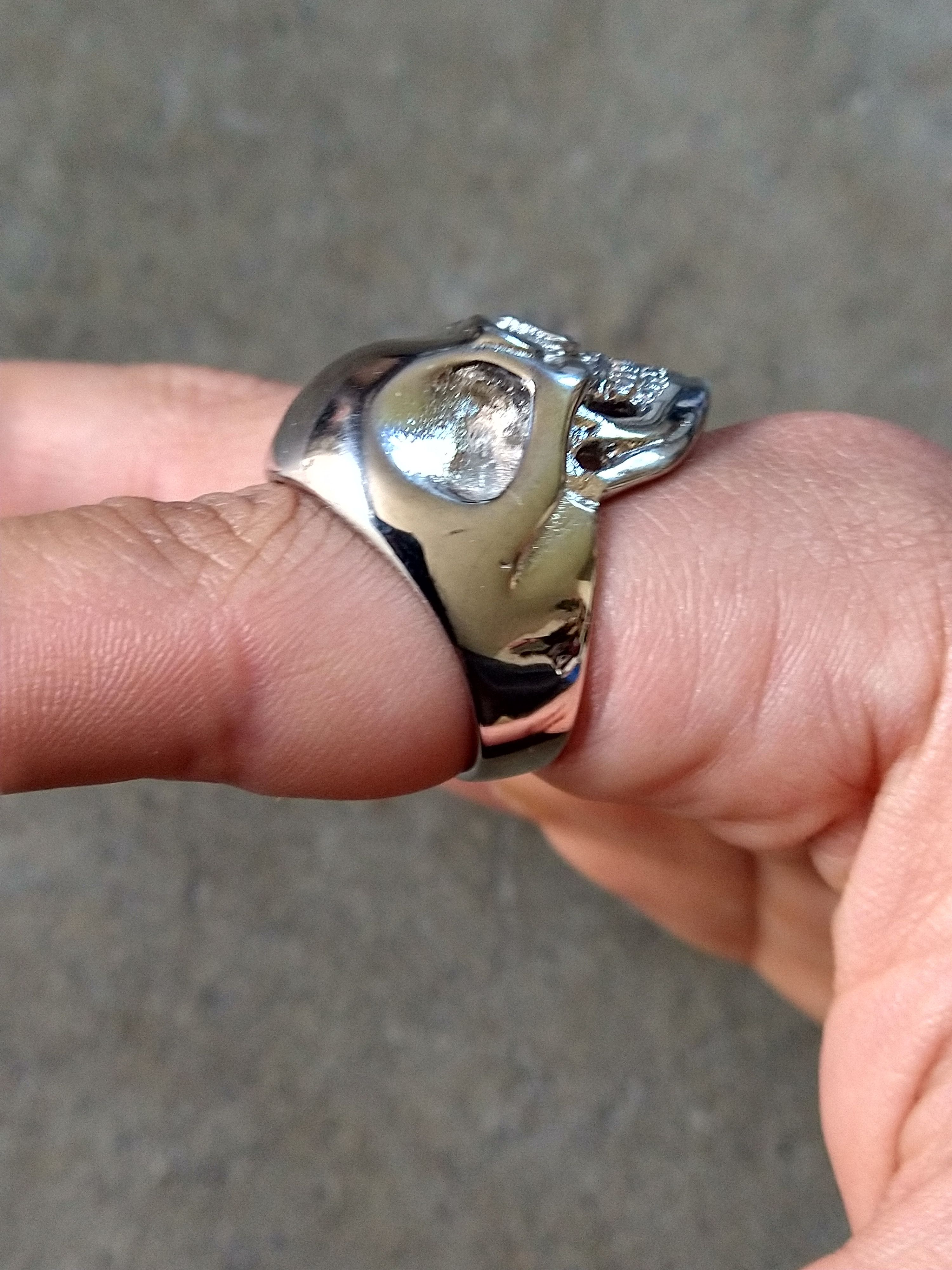 Jewelry Skull Ring 316L Stainless Steel Size 10 Biker Punk 19.6g Size ONE SIZE - 11 Thumbnail