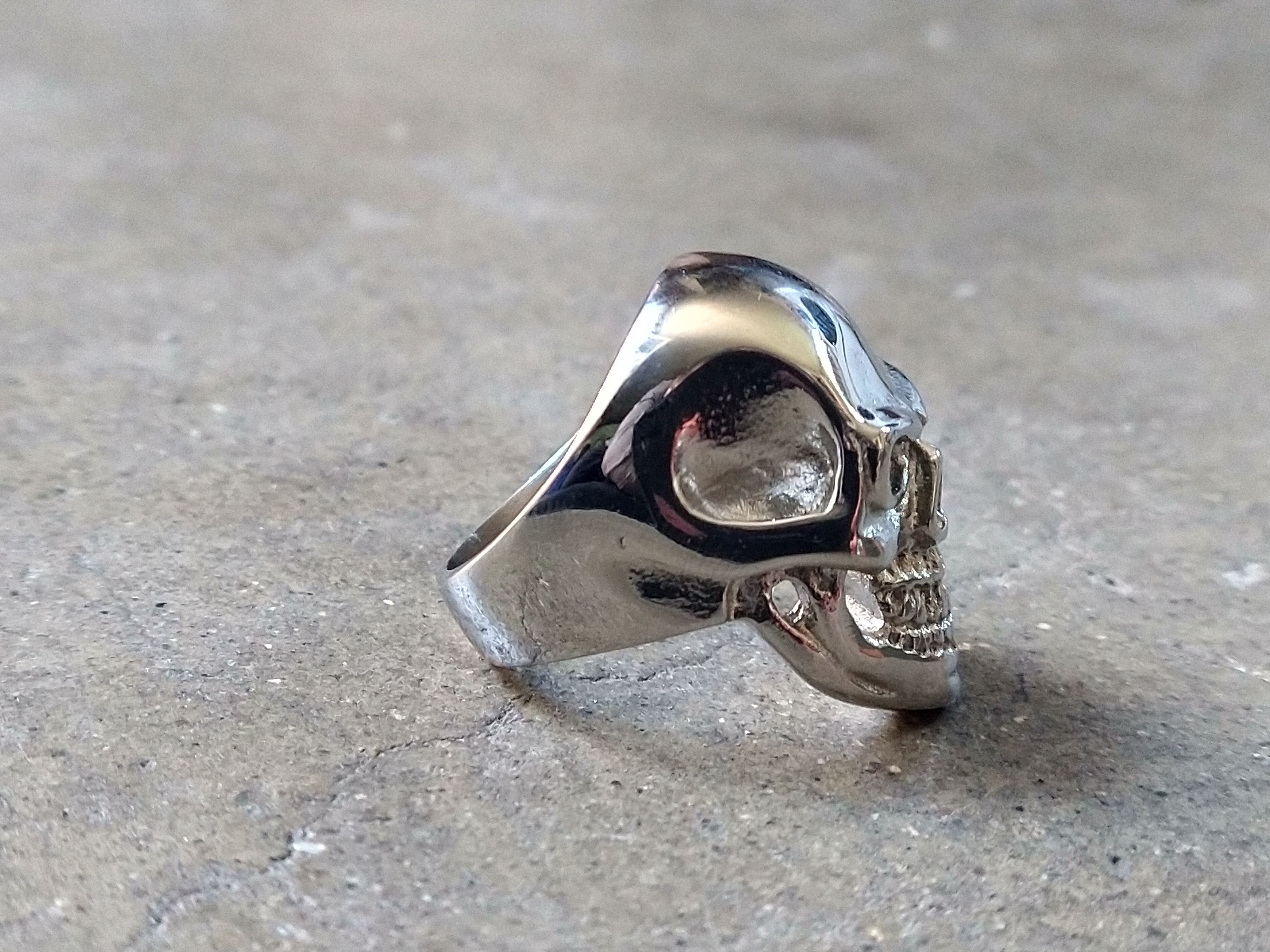 Jewelry Skull Ring 316L Stainless Steel Size 10 Biker Punk 19.6g Size ONE SIZE - 5 Thumbnail
