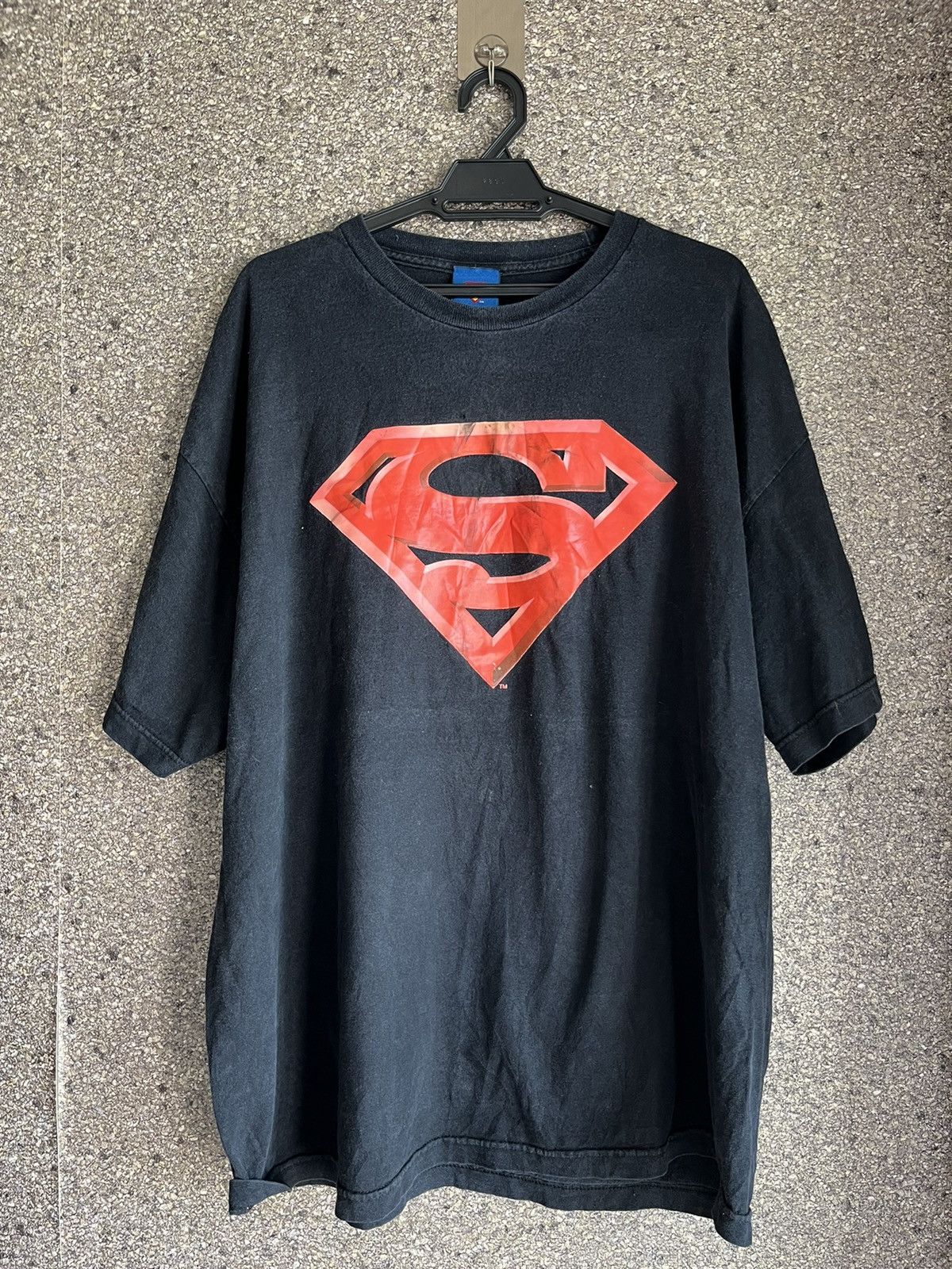 image of Vintage Superman Ft63 in Black, Men's (Size 2XL)