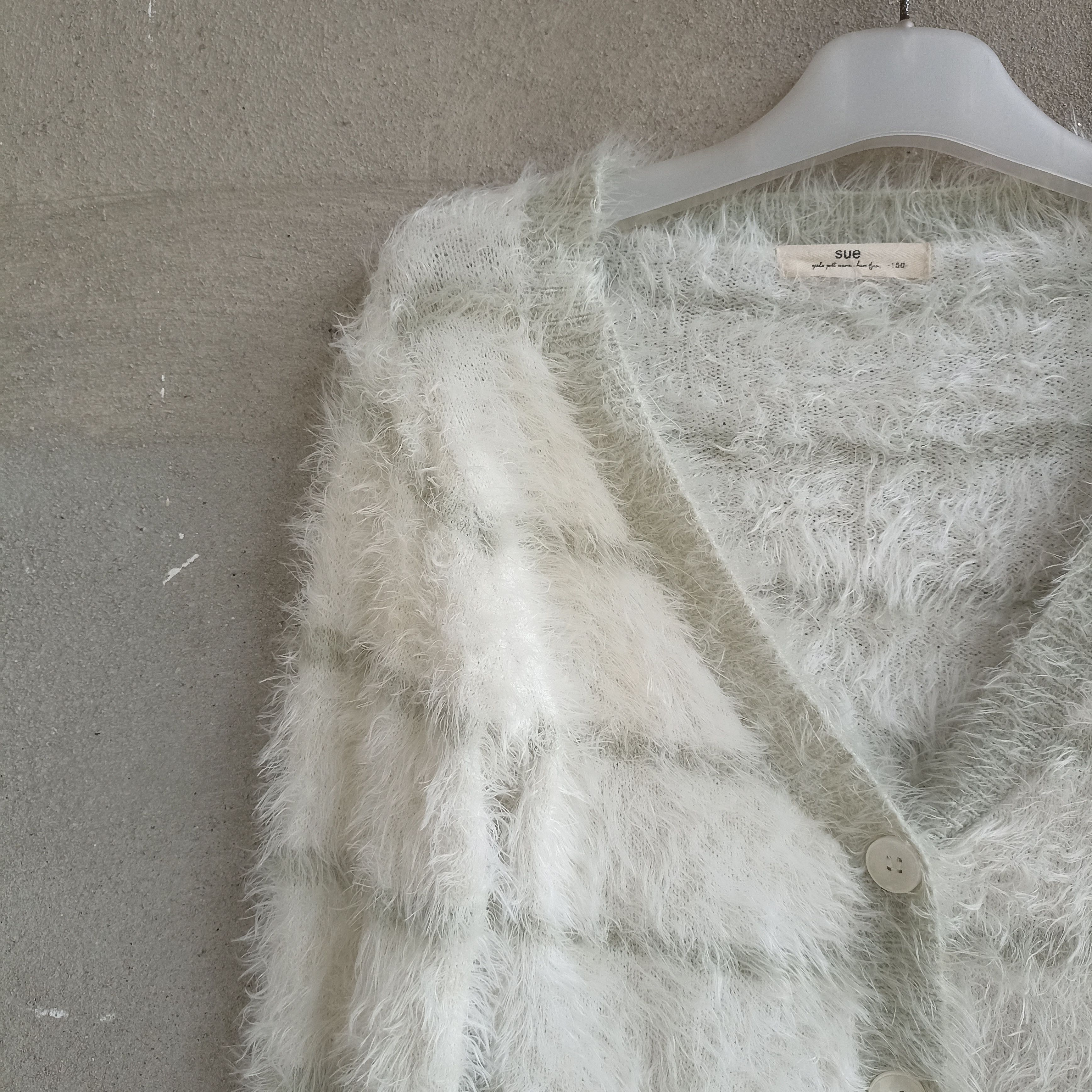 Homespun Knitwear × Japanese Brand × OVER THE STRiPES Stripe Sue Shaggy Knitwear Cardigan Size XXS / US 00 / IT 34 - 4 Thumbnail