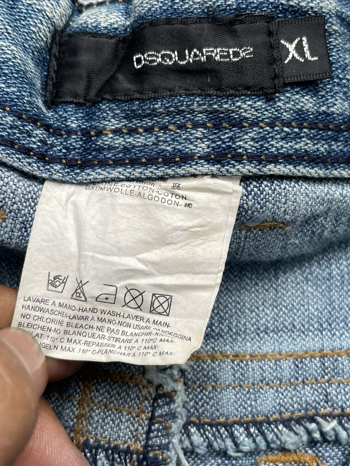 Designer STEALS Dsquared2 Wide leg Aging Faded Wash Denim Size US 34 / EU 50 - 10 Thumbnail