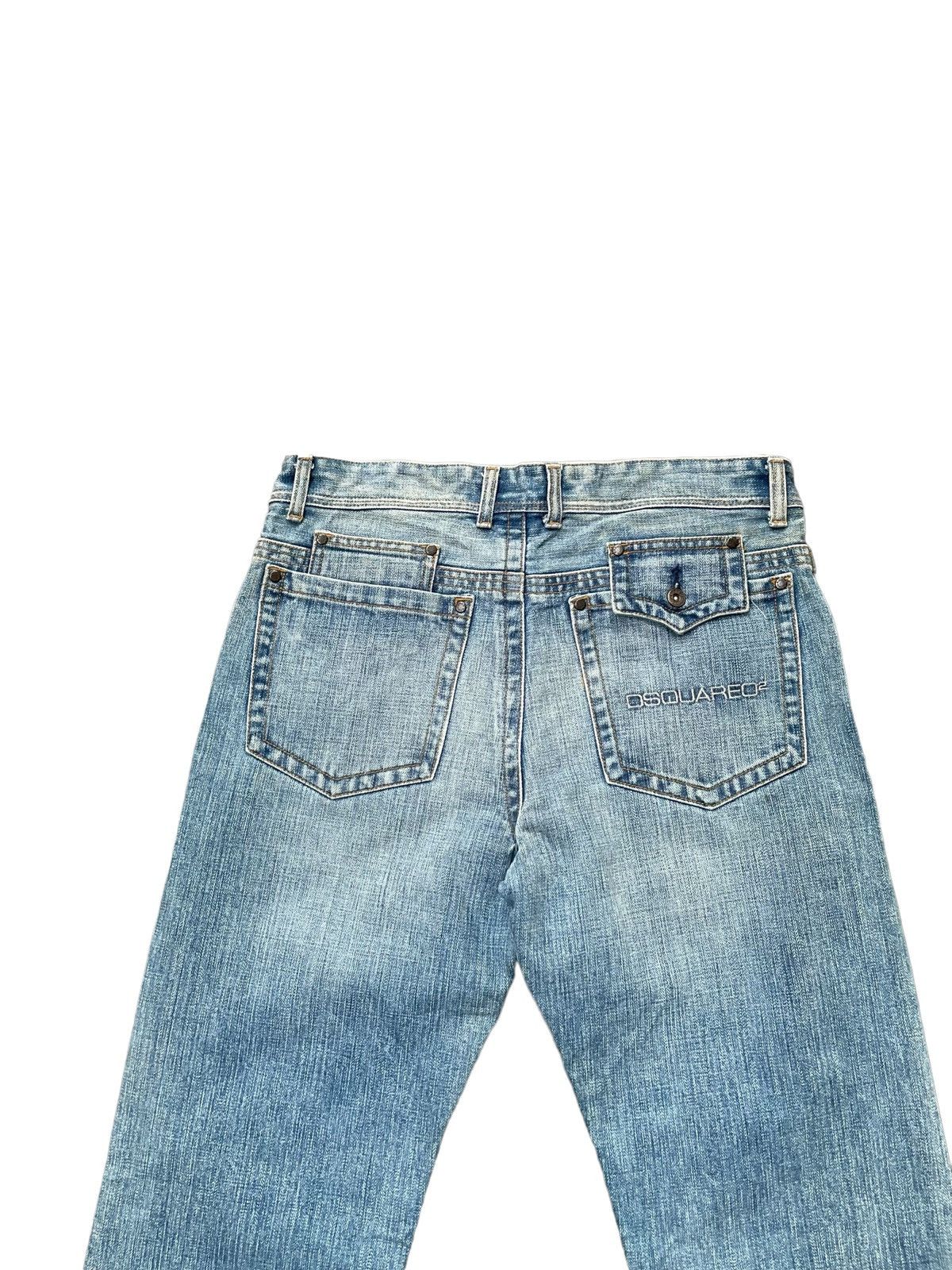 Designer STEALS Dsquared2 Wide leg Aging Faded Wash Denim Size US 34 / EU 50 - 8 Thumbnail