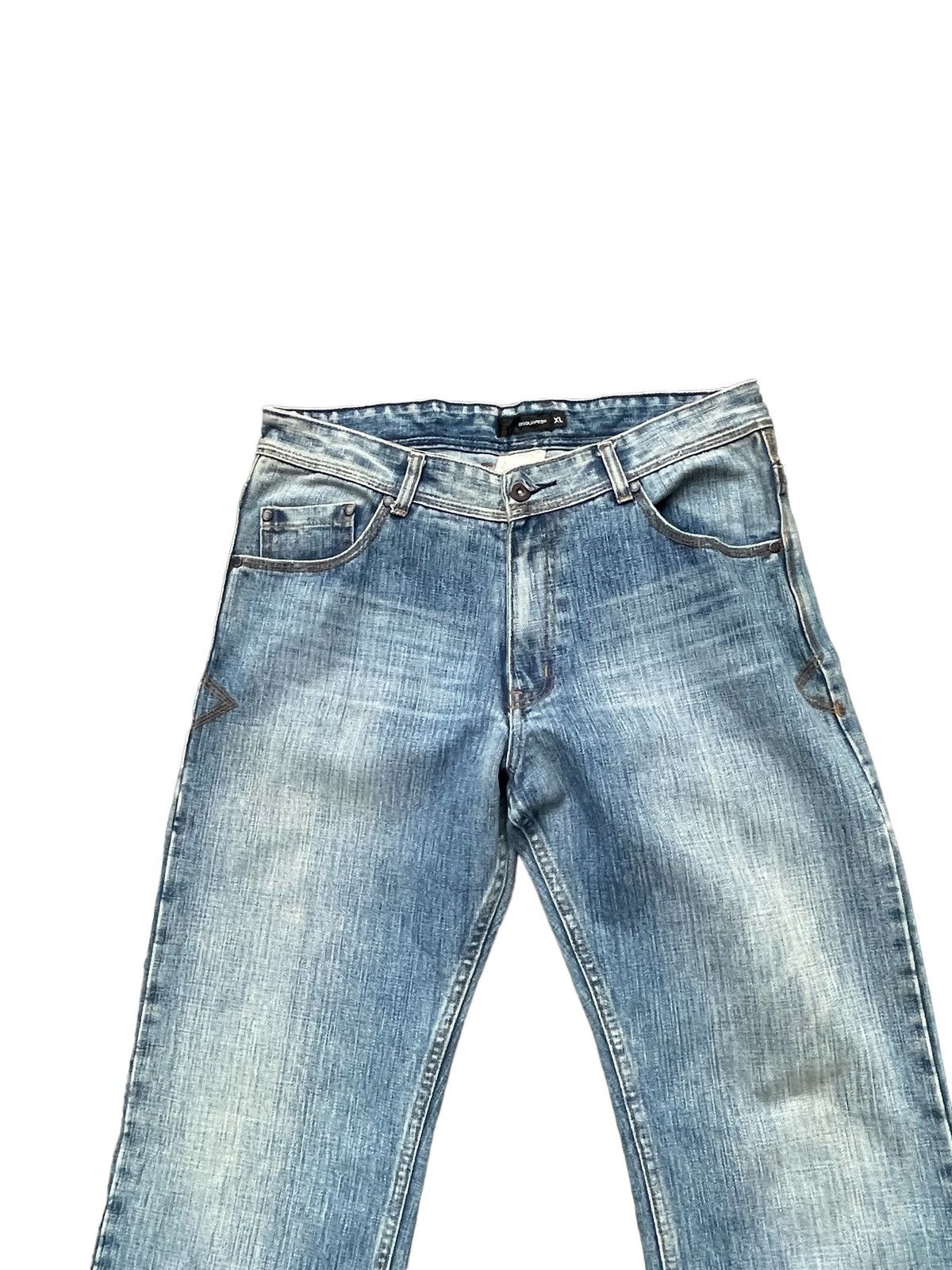 Designer STEALS Dsquared2 Wide leg Aging Faded Wash Denim Size US 34 / EU 50 - 4 Thumbnail