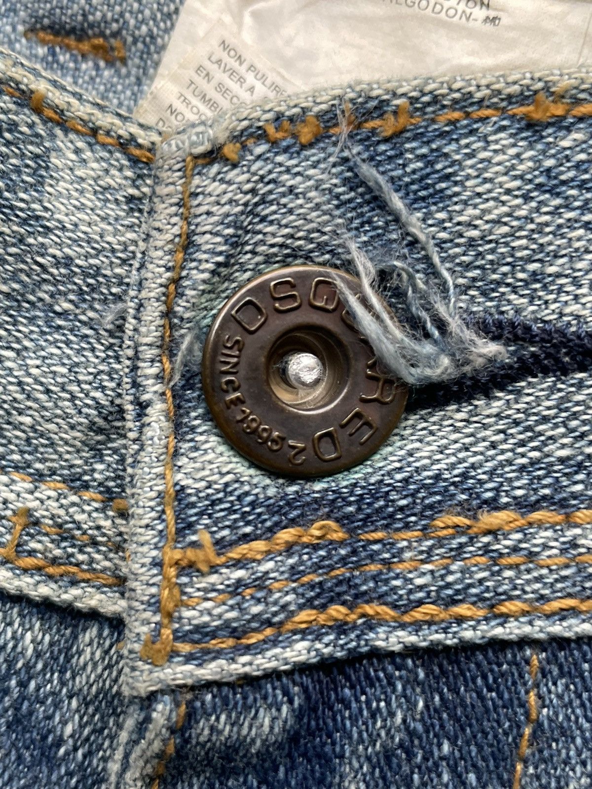 Designer STEALS Dsquared2 Wide leg Aging Faded Wash Denim Size US 34 / EU 50 - 12 Thumbnail
