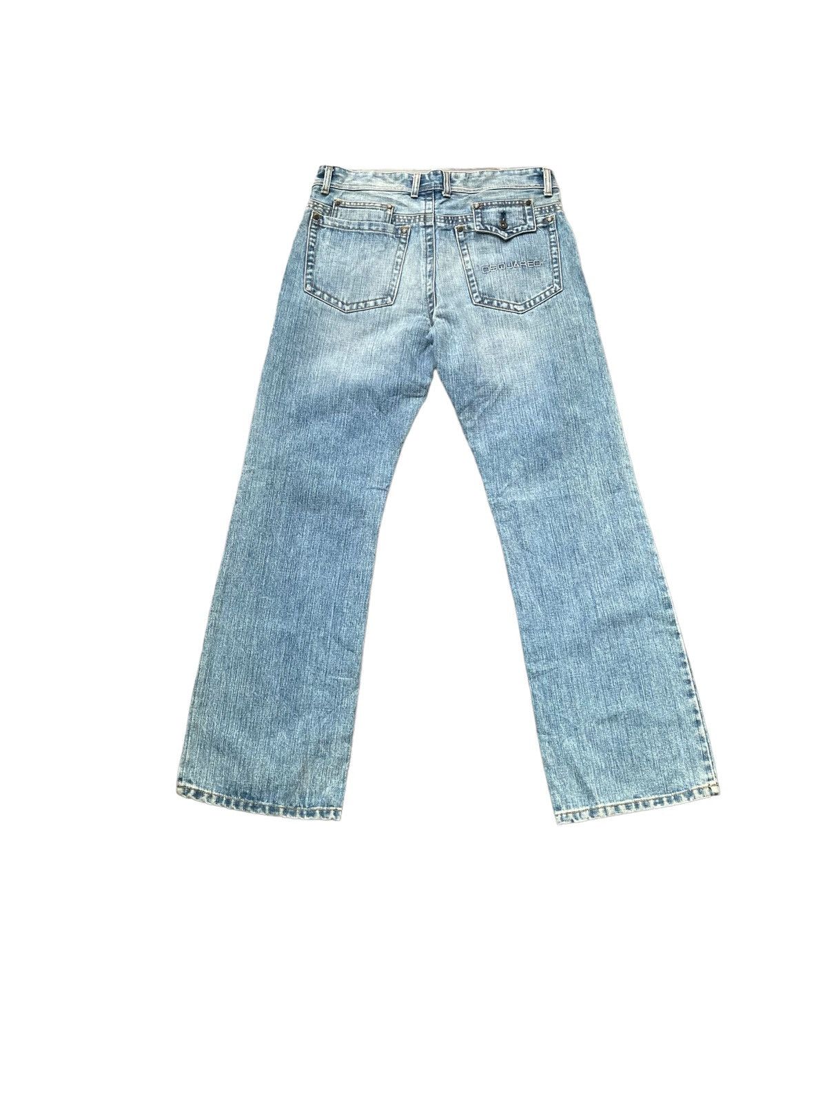 Designer STEALS Dsquared2 Wide leg Aging Faded Wash Denim Size US 34 / EU 50 - 7 Thumbnail