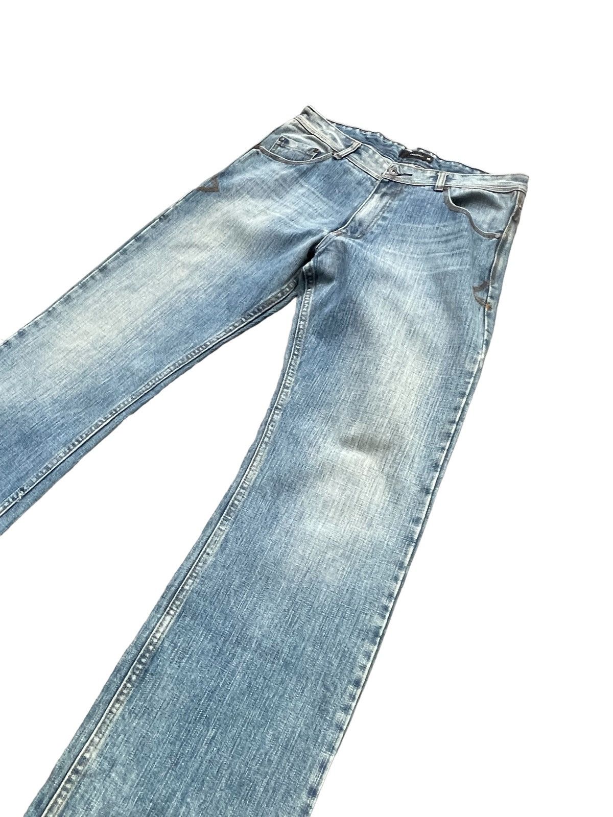 Designer STEALS Dsquared2 Wide leg Aging Faded Wash Denim Size US 34 / EU 50 - 3 Thumbnail