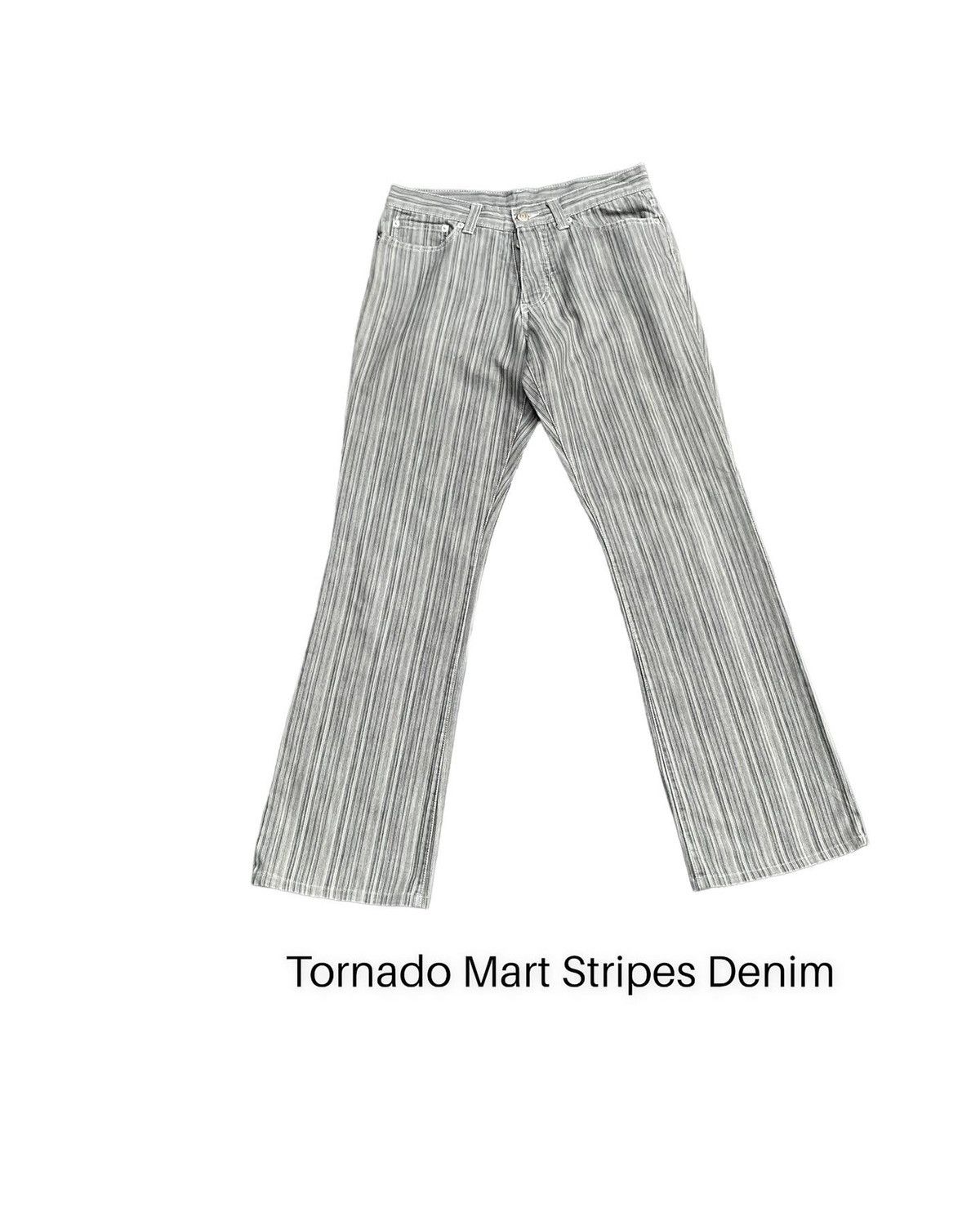 Japanese Brand Tornado Mart Flare Stripes Denim Size US 30 / EU 46 - 1 Thumbnail