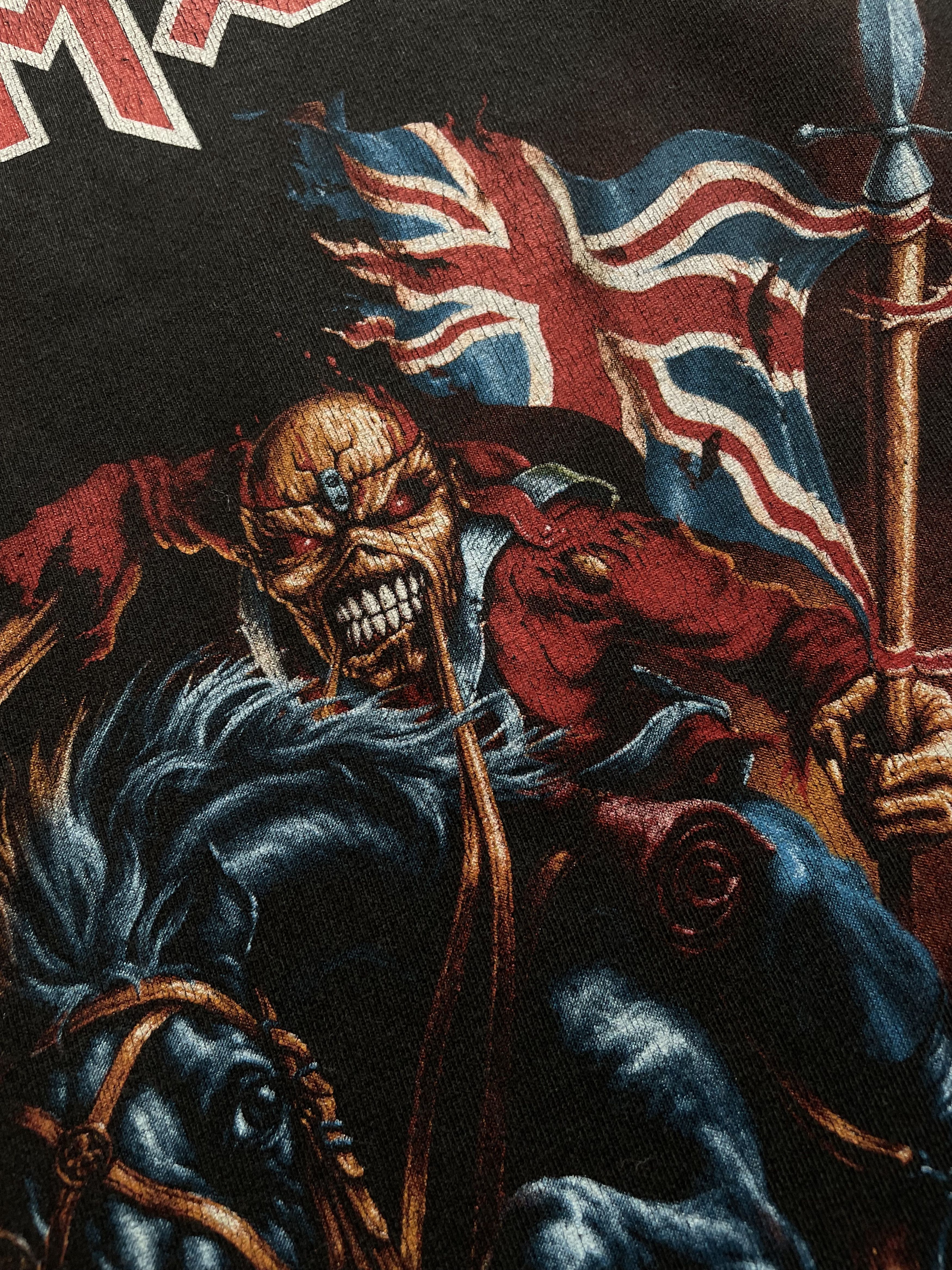 Band Tees × Iron Maiden × Vintage Vintage Iron Maiden Trooper Shirt Tee Rare Band Rock Size US XL / EU 56 / 4 - 4 Thumbnail