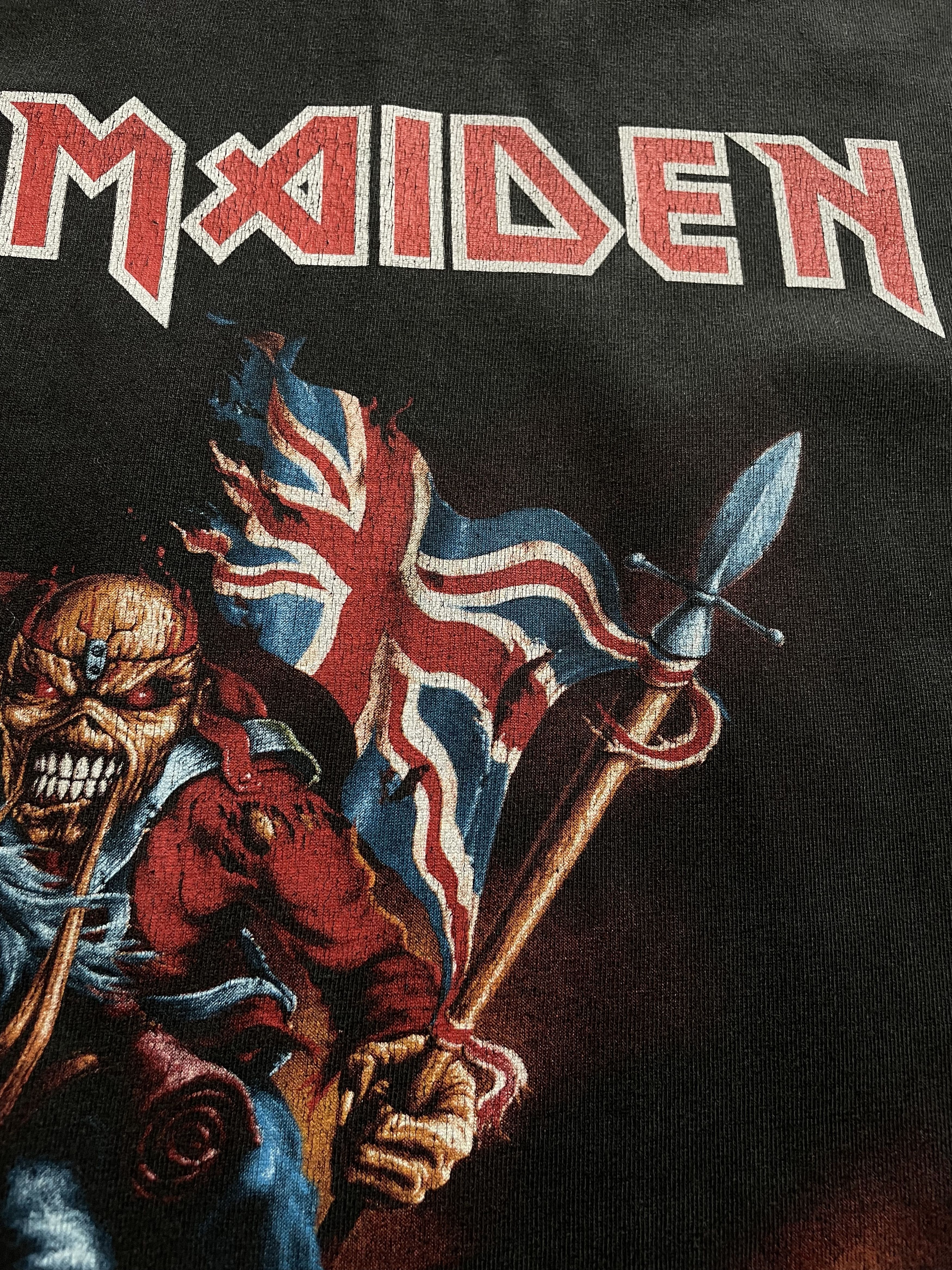 Band Tees × Iron Maiden × Vintage Vintage Iron Maiden Trooper Shirt Tee Rare Band Rock Size US XL / EU 56 / 4 - 3 Thumbnail