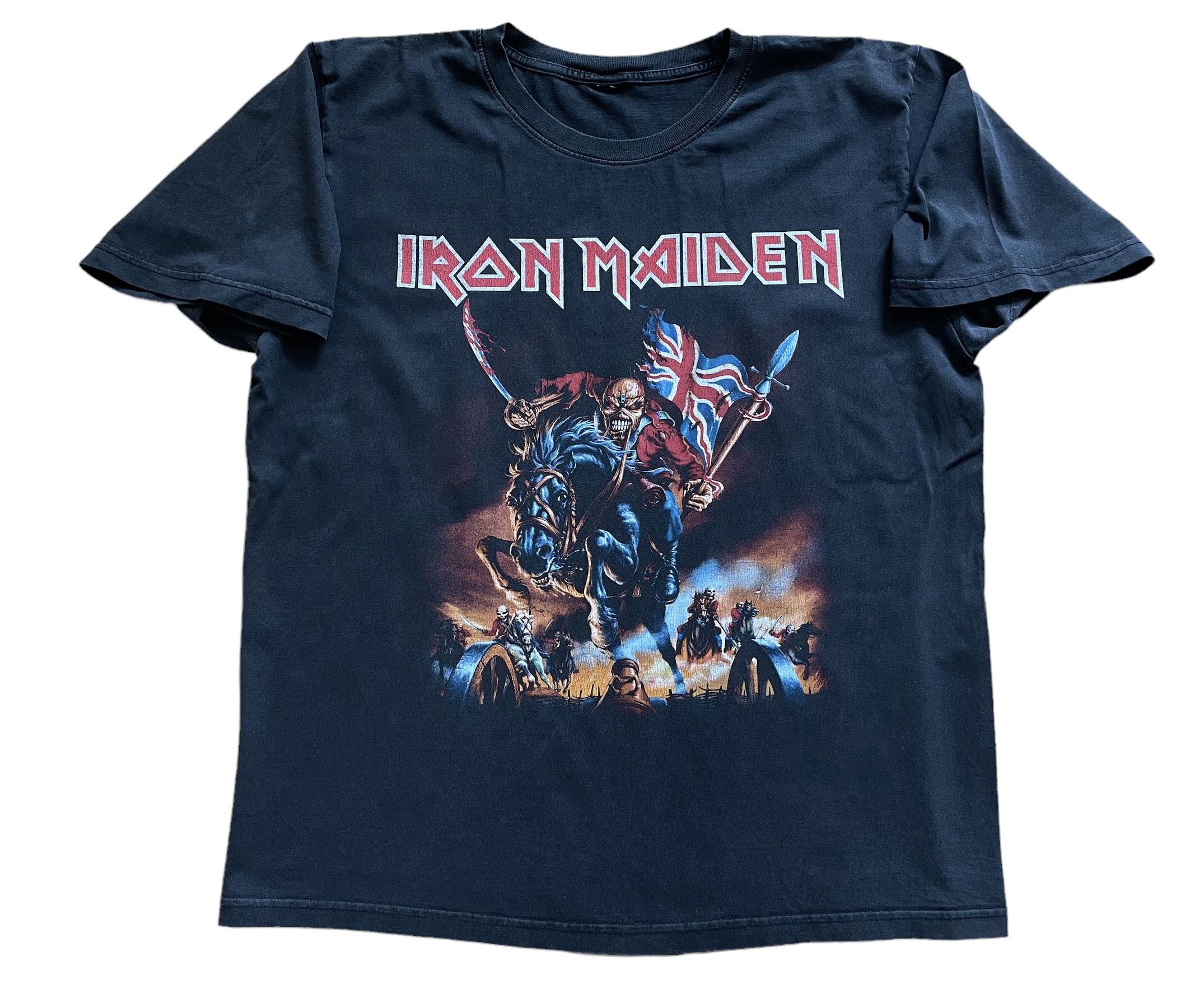 Band Tees × Iron Maiden × Vintage Vintage Iron Maiden Trooper Shirt Tee Rare Band Rock Size US XL / EU 56 / 4 - 1 Thumbnail