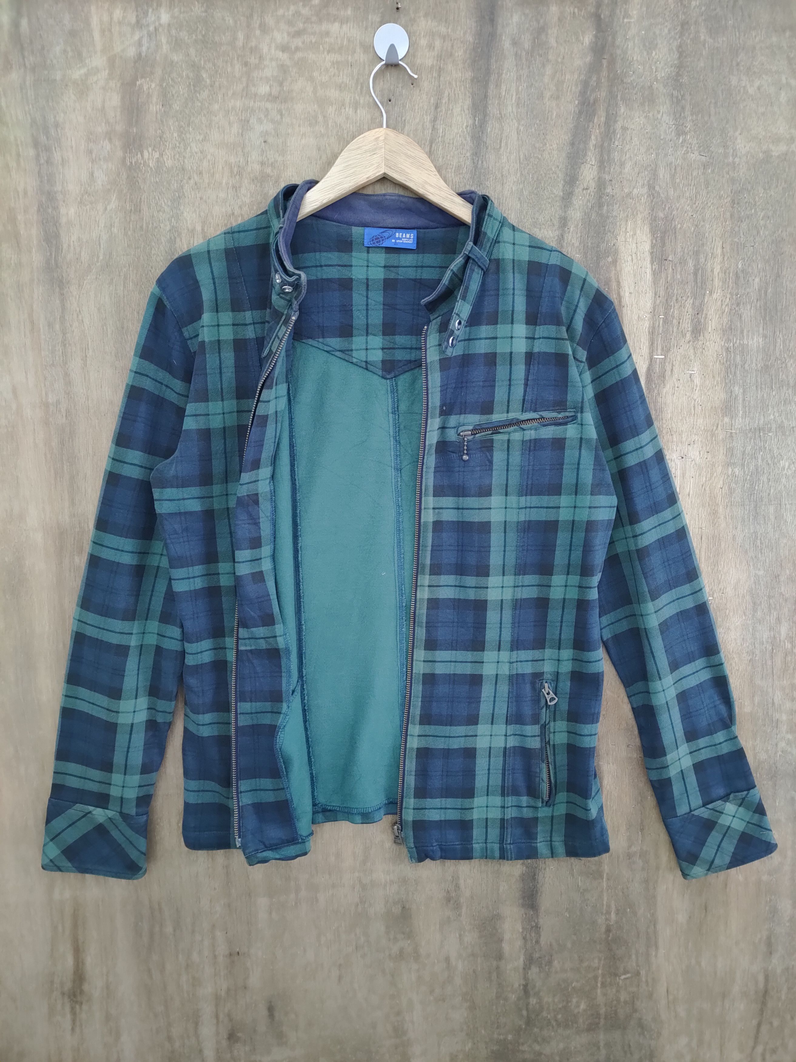 Beams Plus BEAM CHEKERED STREETWEAR ZIPPER UP JACKET Size US S / EU 44-46 / 1 - 6 Thumbnail