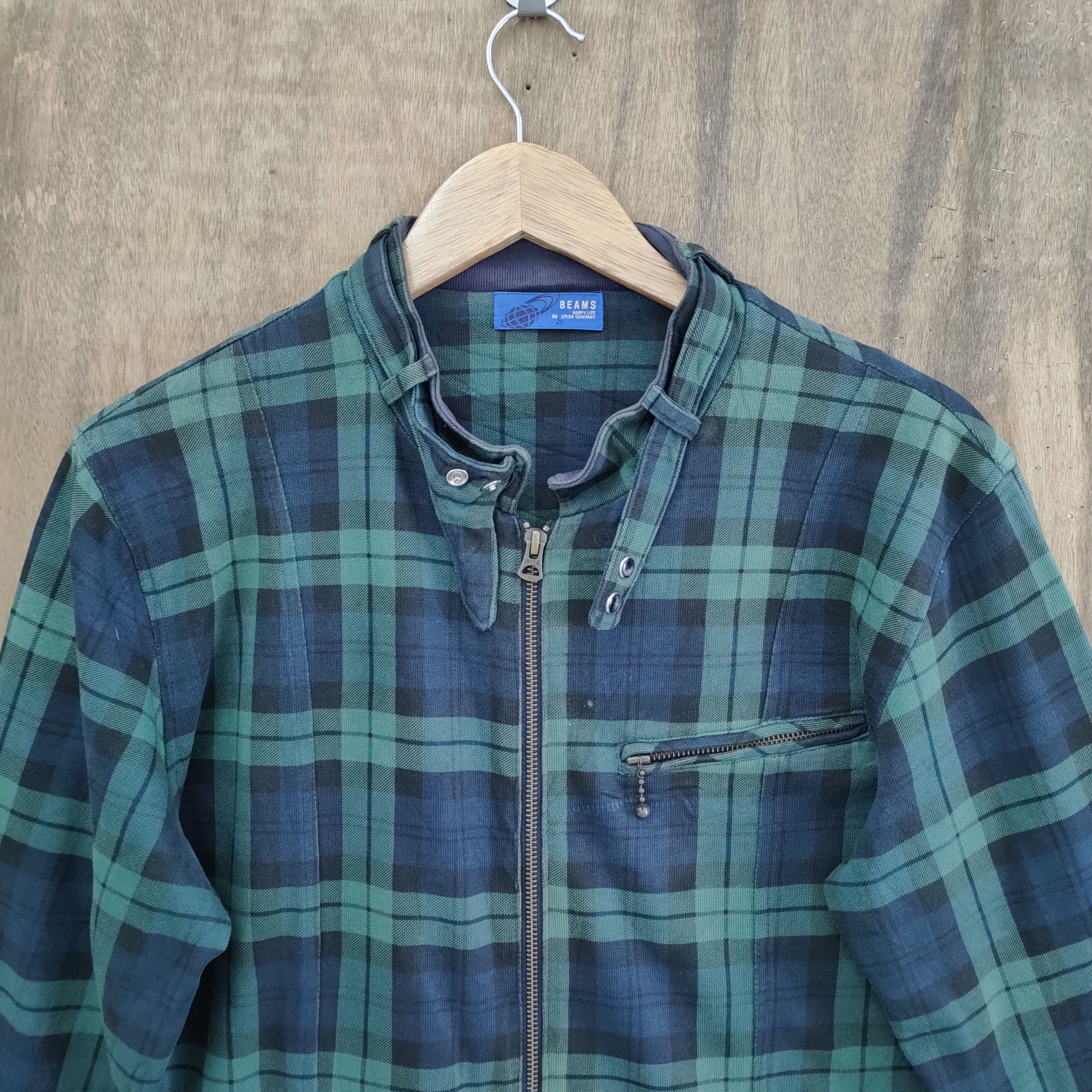 Beams Plus BEAM CHEKERED STREETWEAR ZIPPER UP JACKET Size US S / EU 44-46 / 1 - 2 Thumbnail