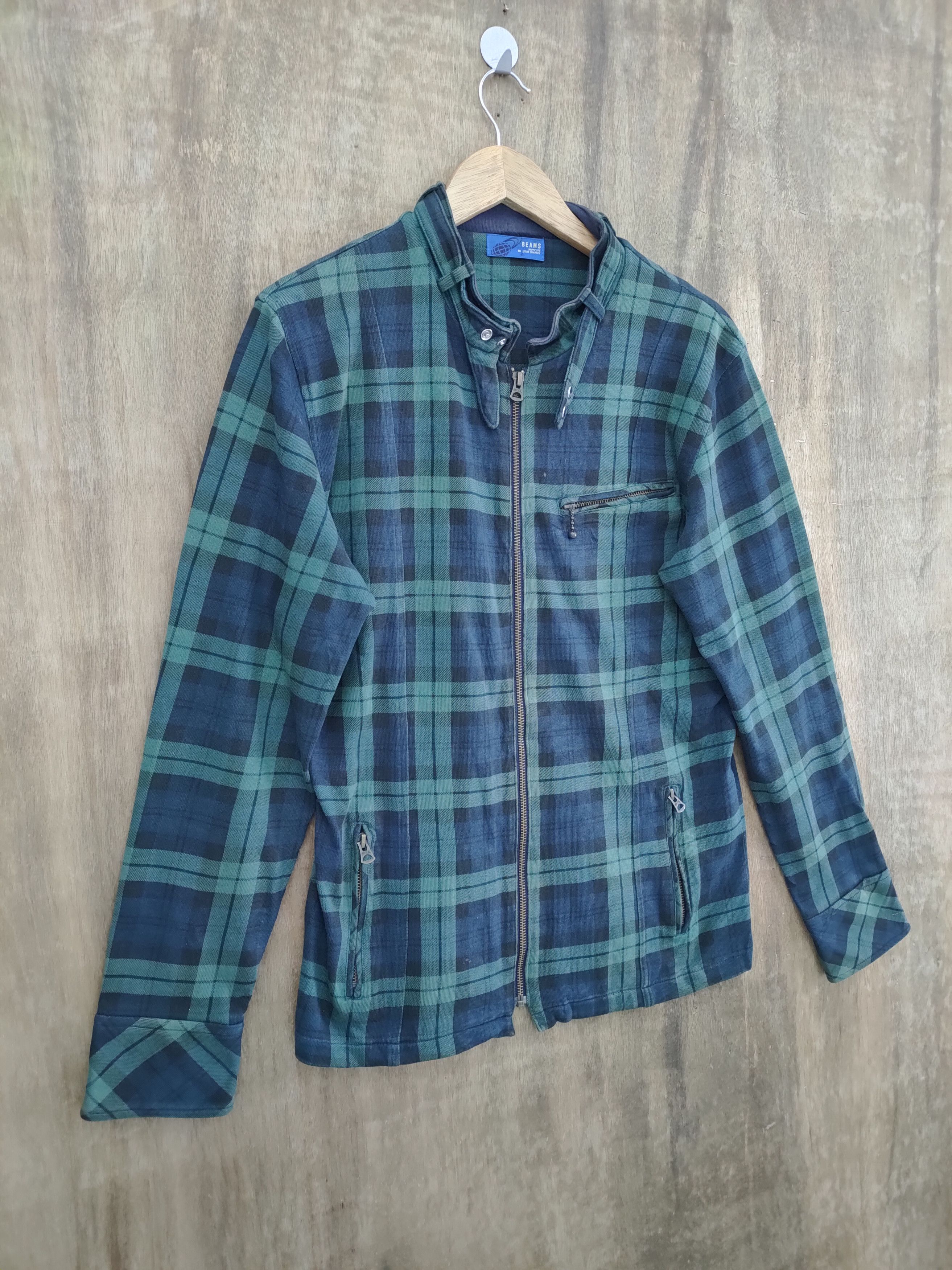 Beams Plus BEAM CHEKERED STREETWEAR ZIPPER UP JACKET Size US S / EU 44-46 / 1 - 5 Thumbnail
